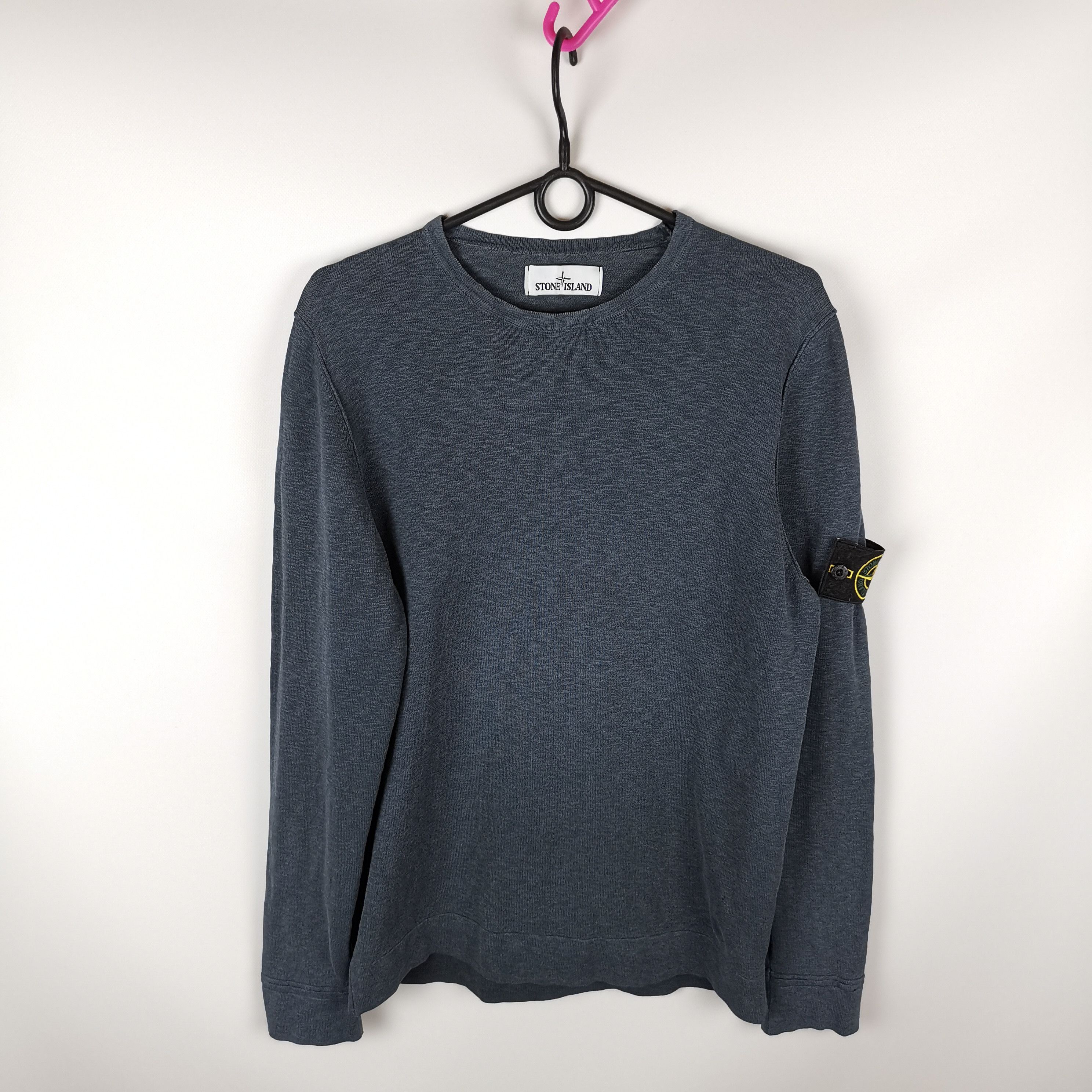 Stone island crew neck grey blue longsleeve sweatshirt