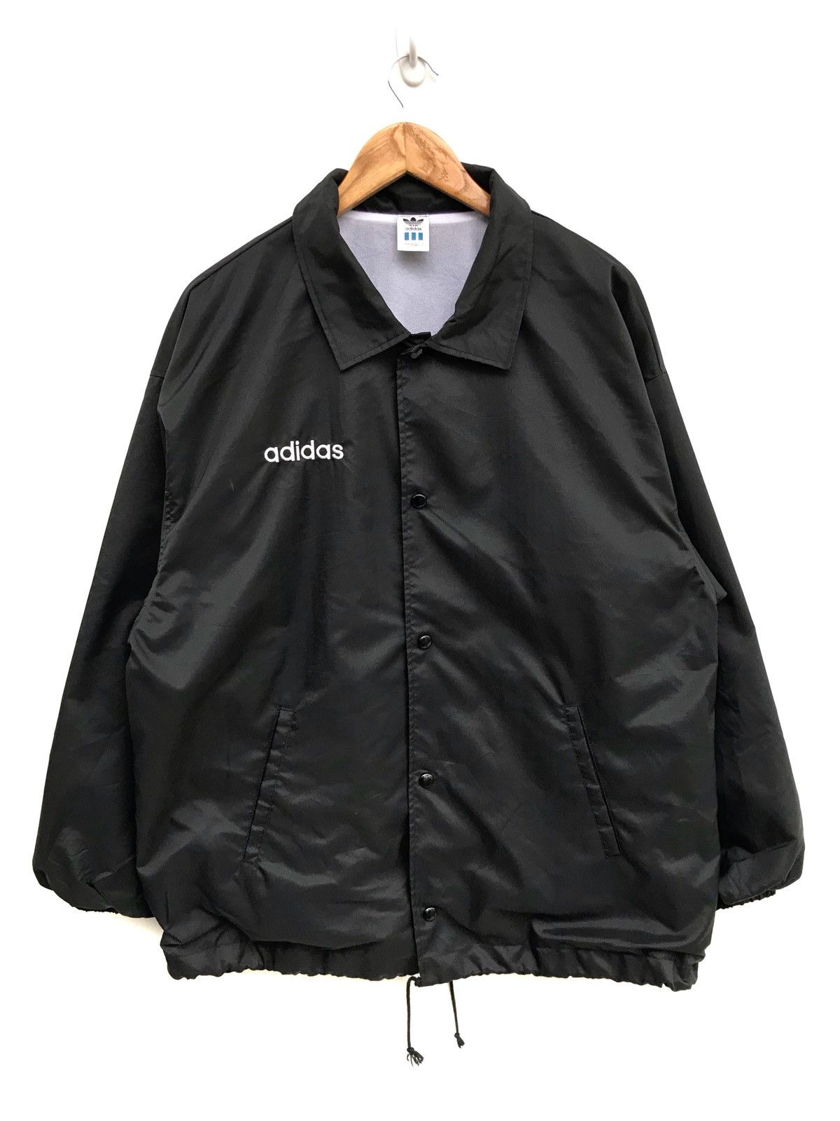 Adidas × Vintage Adidas Black Button Coach Jacket Size US M / EU 48-50 / 2 - 1 Thumbnail