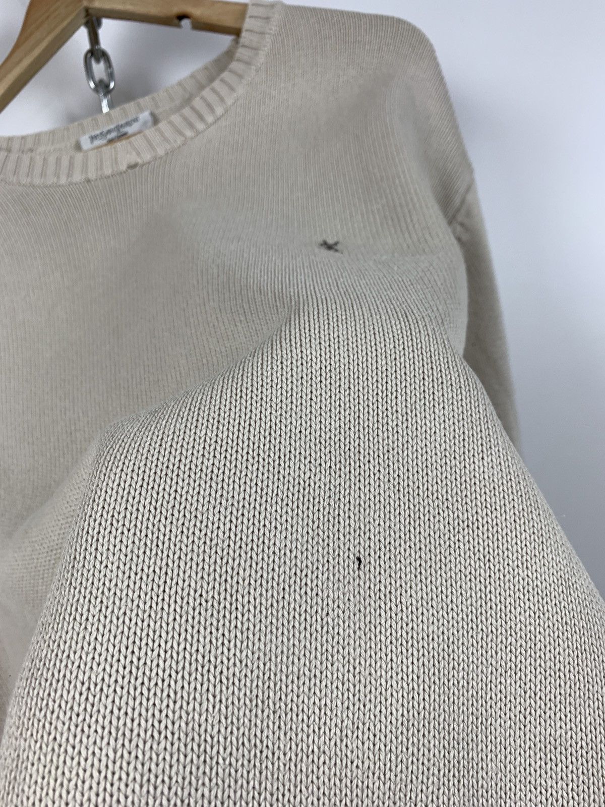 Vintage 90s Vintage Yves Saint Laurent YSL Beige Knit Sweater Size US L / EU 52-54 / 3 - 18 Thumbnail