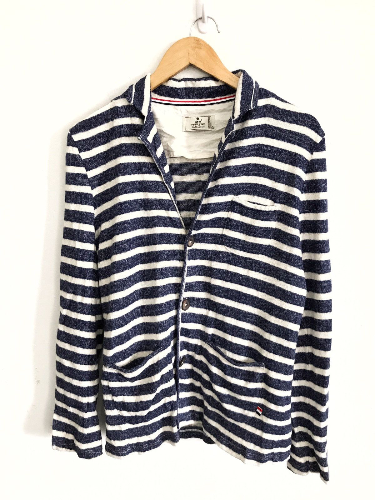 Designer Stripes Jailer Border Cardigan Jacket Armpit 20"x28" Size US M / EU 48-50 / 2 - 1 Thumbnail