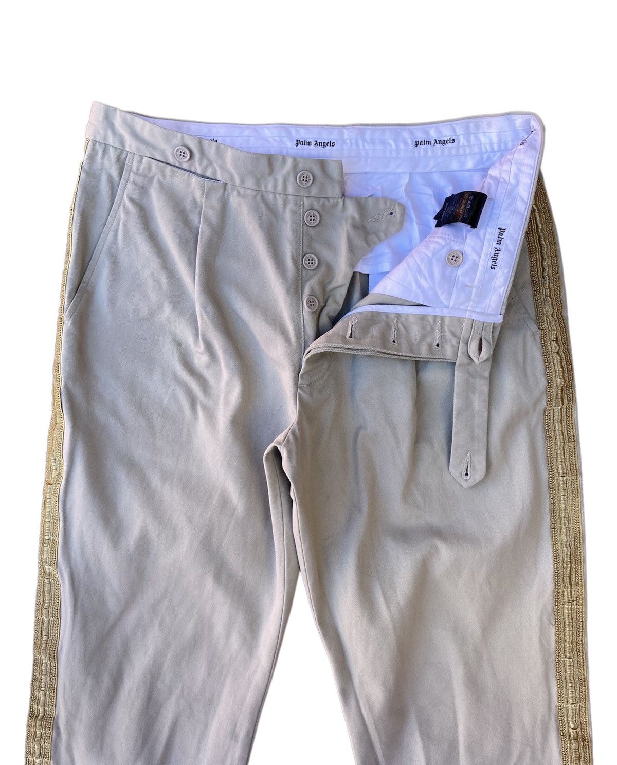 Palm Angels Palm Angels Gold Side Striped Pants Trousers Size US 34 / EU 50 - 6 Thumbnail