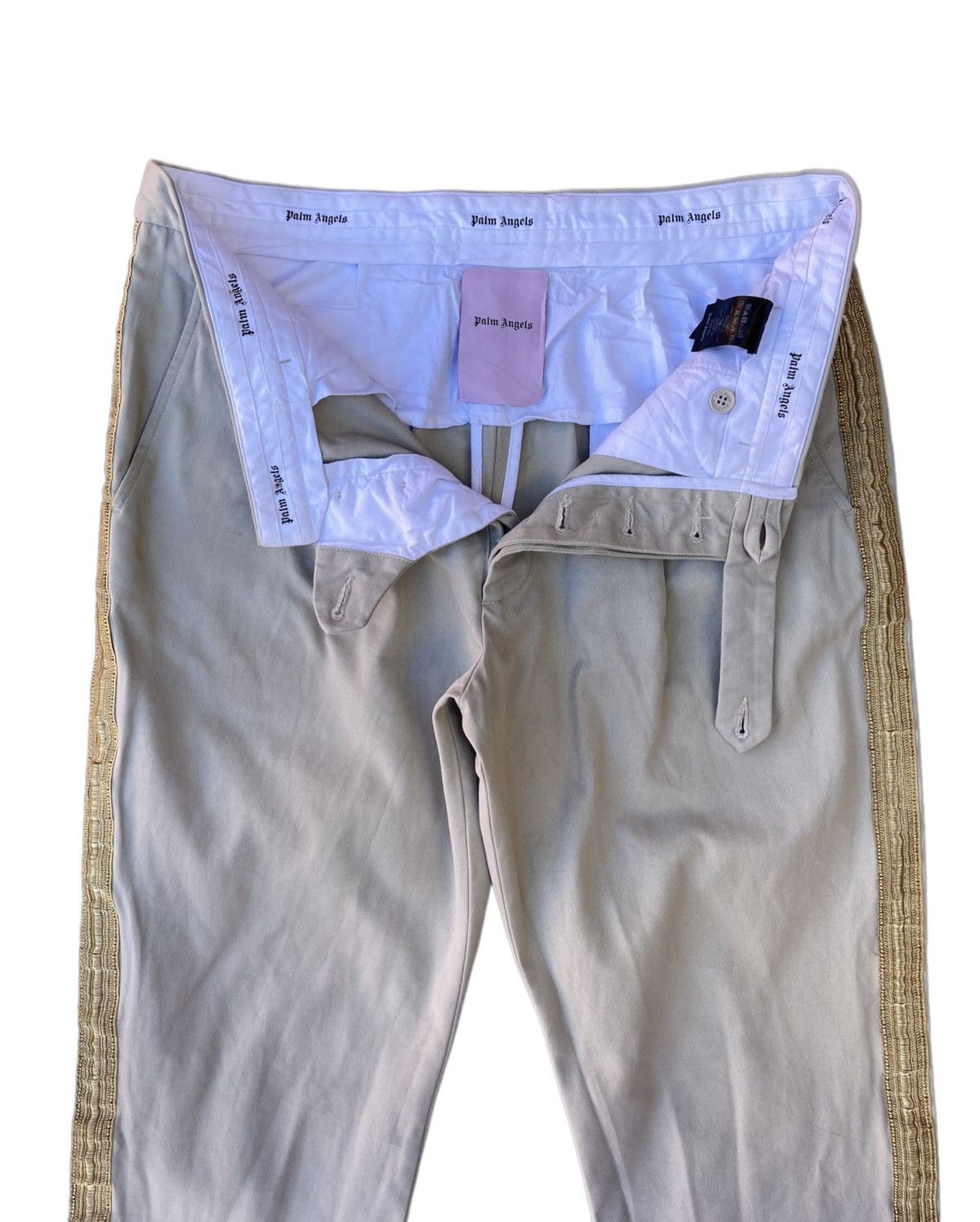 Palm Angels Palm Angels Gold Side Striped Pants Trousers Size US 34 / EU 50 - 2 Thumbnail