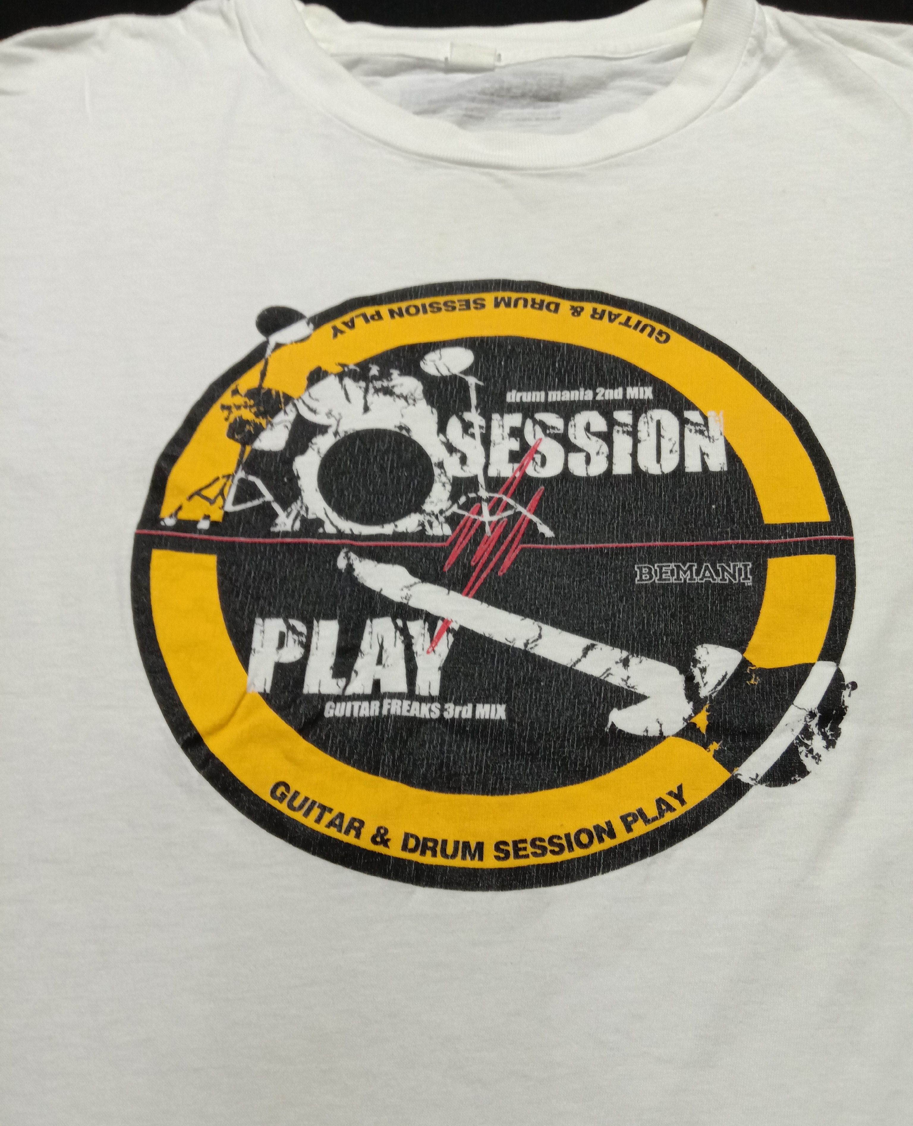 Japanese Brand Bemani Guitar & Drum Session Play Konami Sound Tee Size US L / EU 52-54 / 3 - 1 Thumbnail
