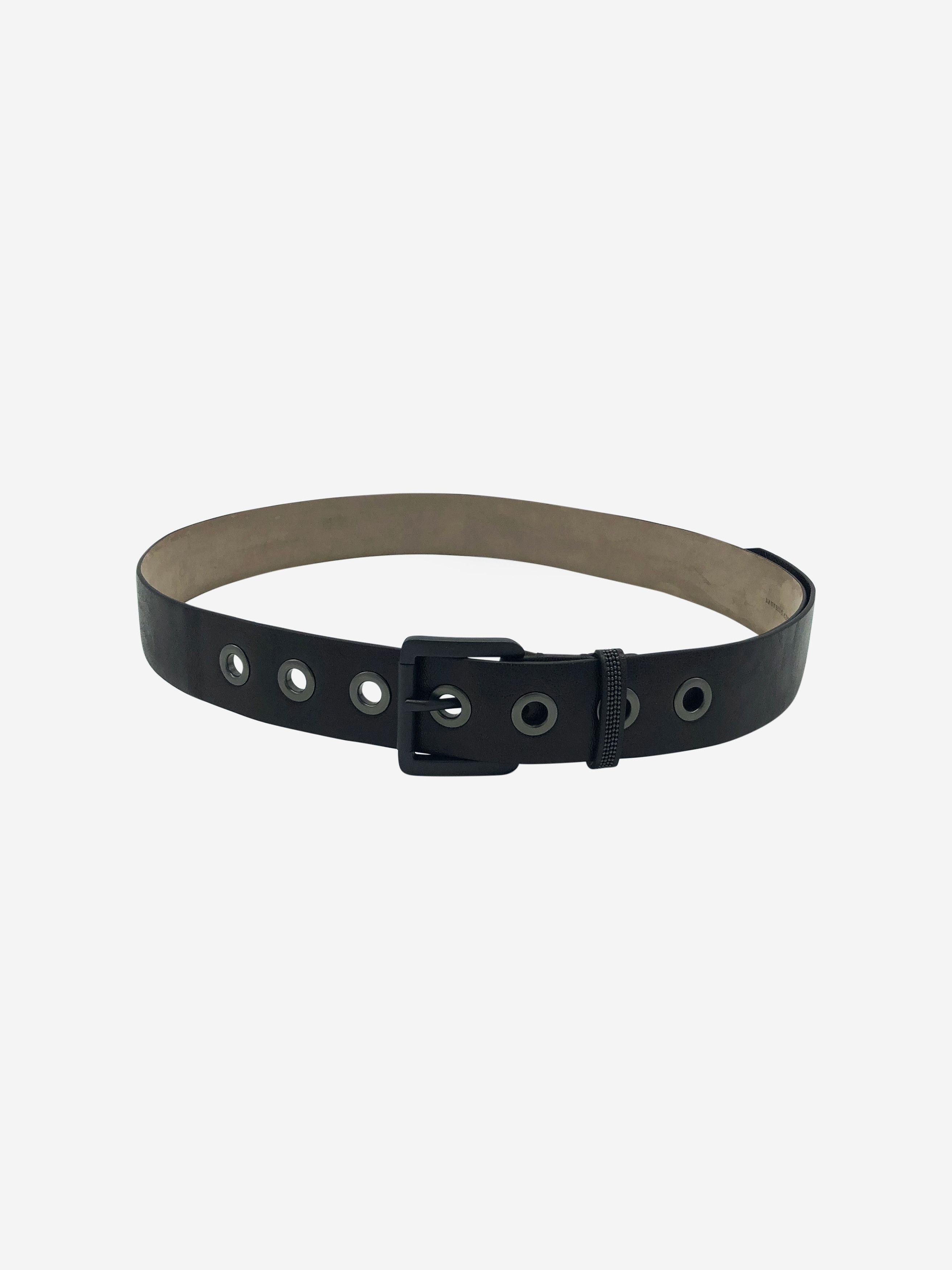 Brown Brown leather belt - size S