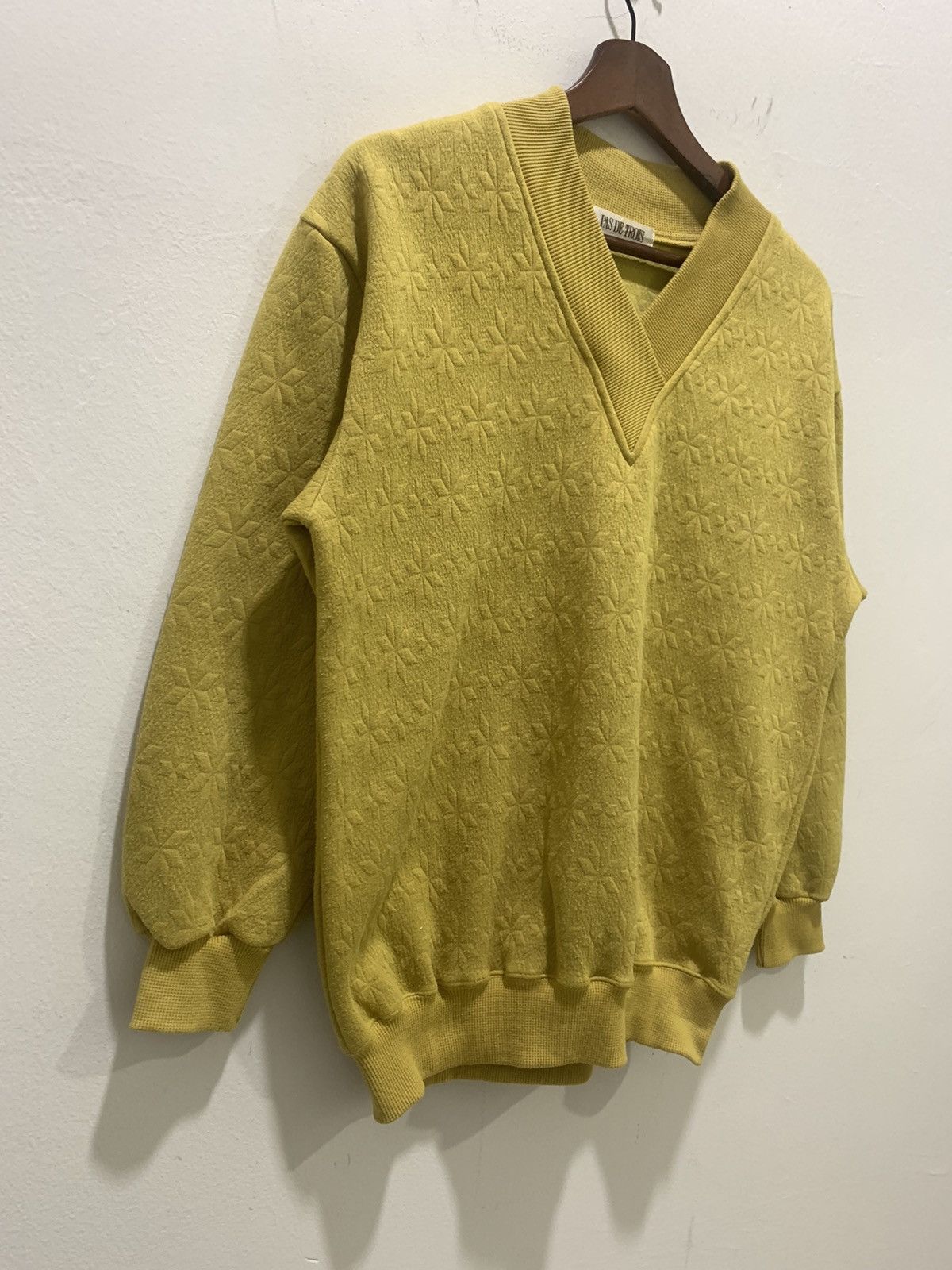 Aran Isles Knitwear × Designer × Pas De Faux PAS DE TROIS Vintage Snow Monogram Allover Jumper Sweater Size M / US 6-8 / IT 42-44 - 5 Thumbnail