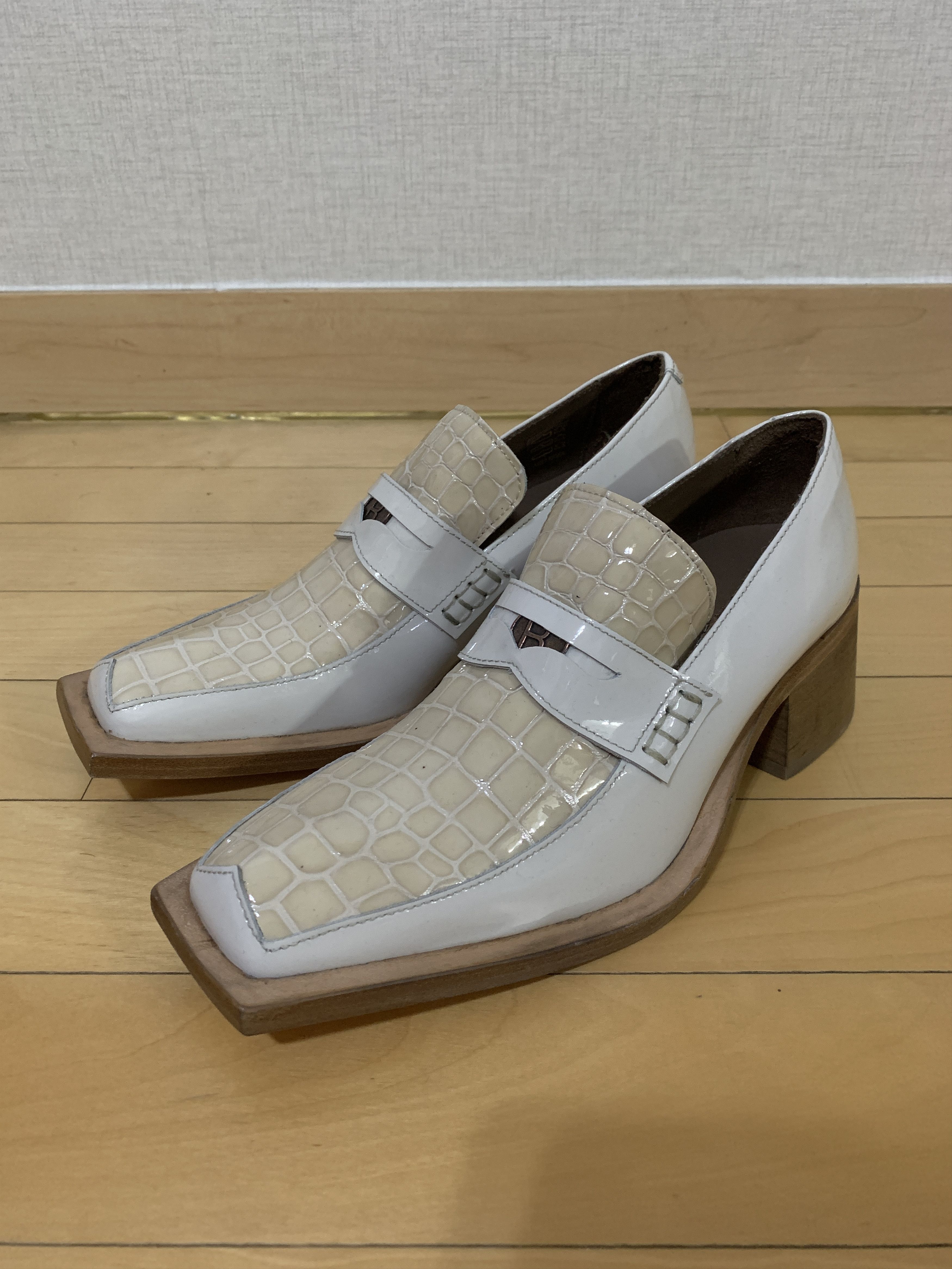 Martine Rose Croco Effect Square Toe Penny Loafer Size US 7 / IT 37 - 1 Thumbnail