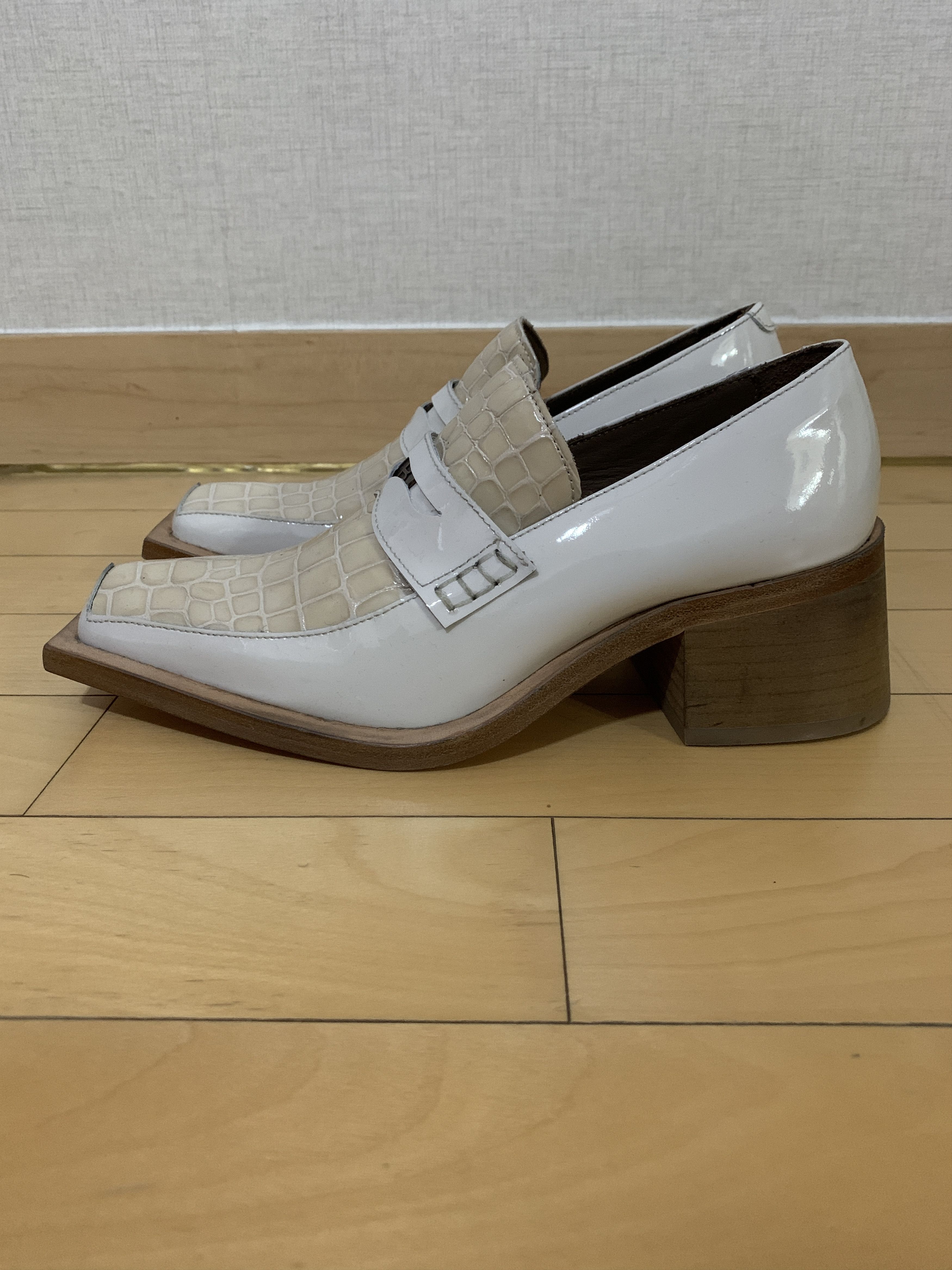 Martine Rose Croco Effect Square Toe Penny Loafer Size US 7 / IT 37 - 3 Thumbnail