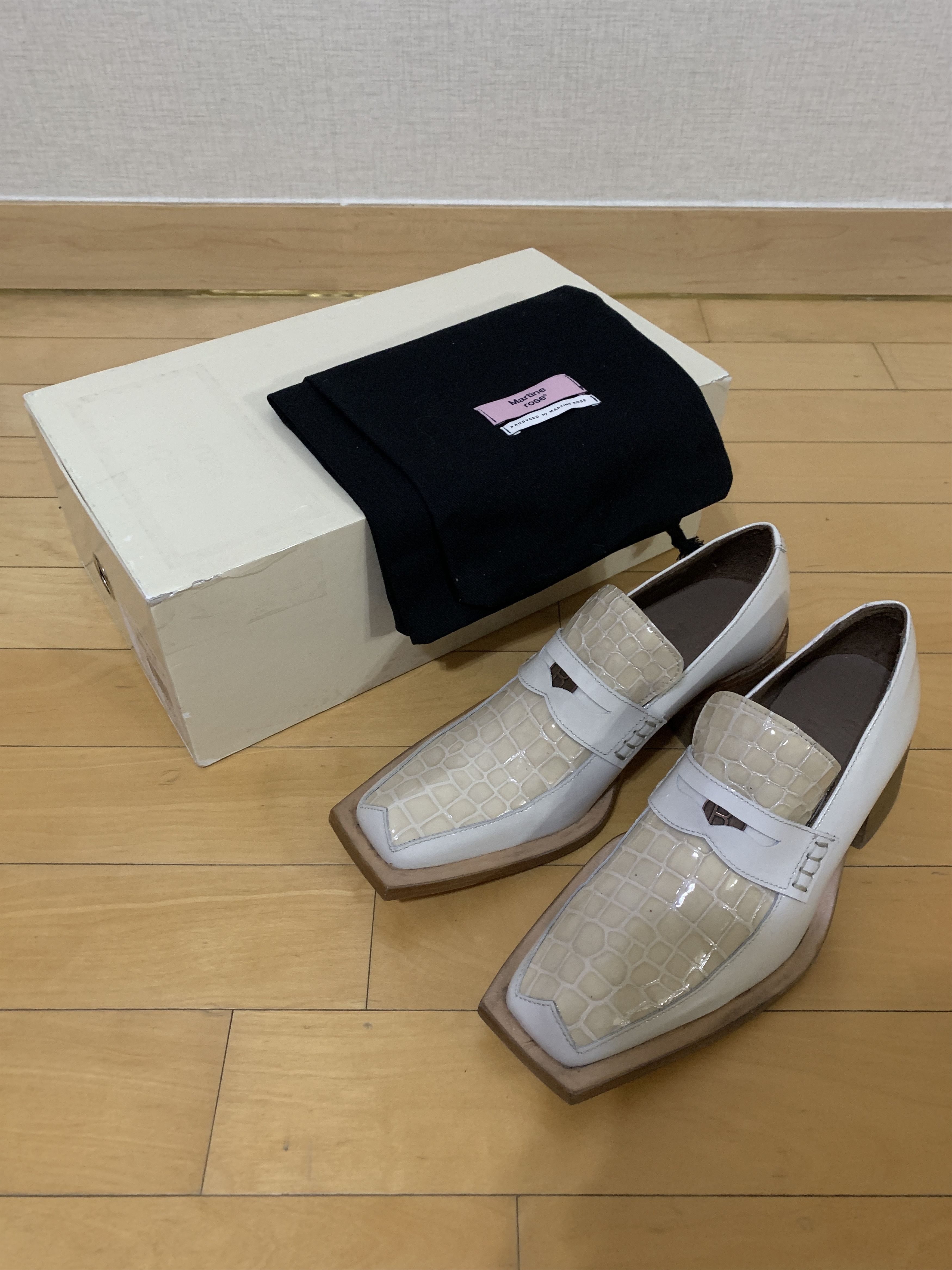 Martine Rose Croco Effect Square Toe Penny Loafer Size US 7 / IT 37 - 9 Thumbnail