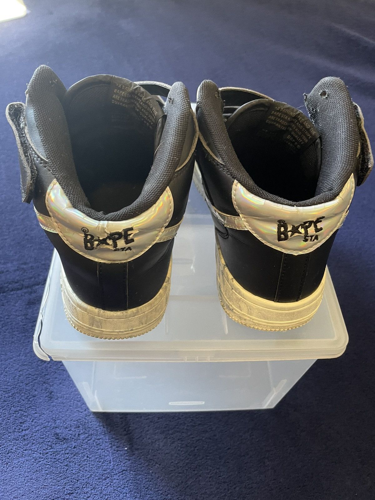 Bape Bape Black Leather / Marble Bapesta Mid Tops Size US 9.5 / EU 42-43 - 5 Thumbnail