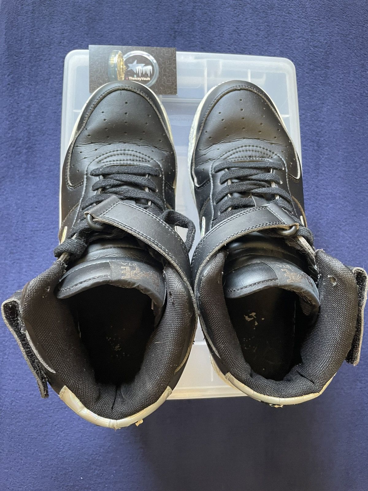 Bape Bape Black Leather / Marble Bapesta Mid Tops Size US 9.5 / EU 42-43 - 4 Thumbnail