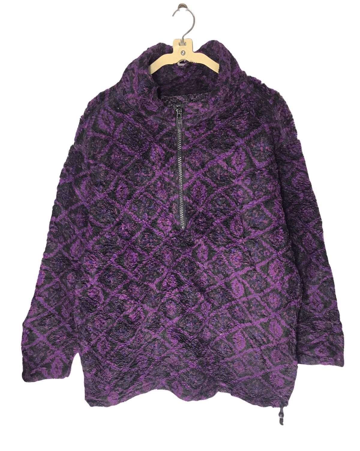Japanese Brand Vintage fleece sweatshirt half zipper by blueky Size US M / EU 48-50 / 2 - 1 Thumbnail