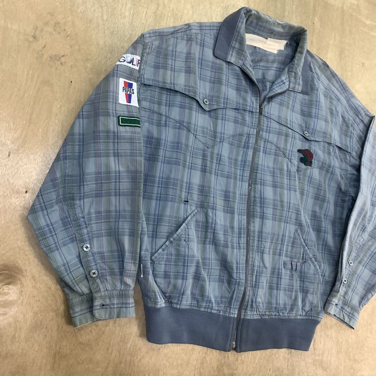 Flannel × Maniere De Vior VTG 80s PAPAS MANIERE DE HEMING Golf Tartan Flannel Jacket Size US L / EU 52-54 / 3 - 5 Thumbnail