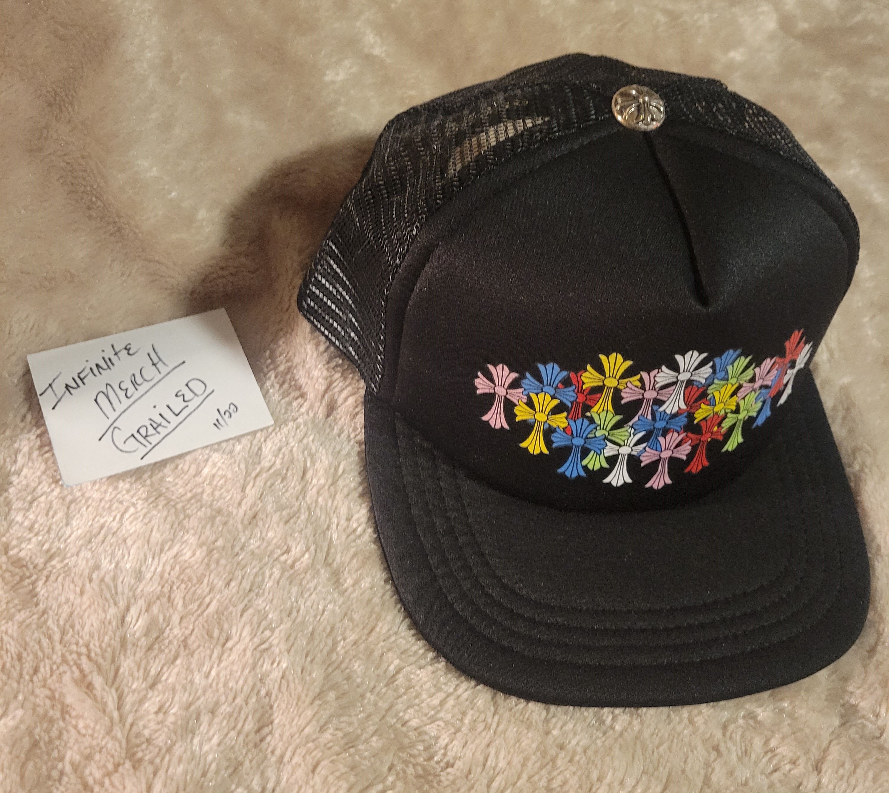 Chrome Hearts Black Cap with Multicolor Embroidery Chrome Hearts - Black/White Multicolor Crosses Cemetery  main image 3