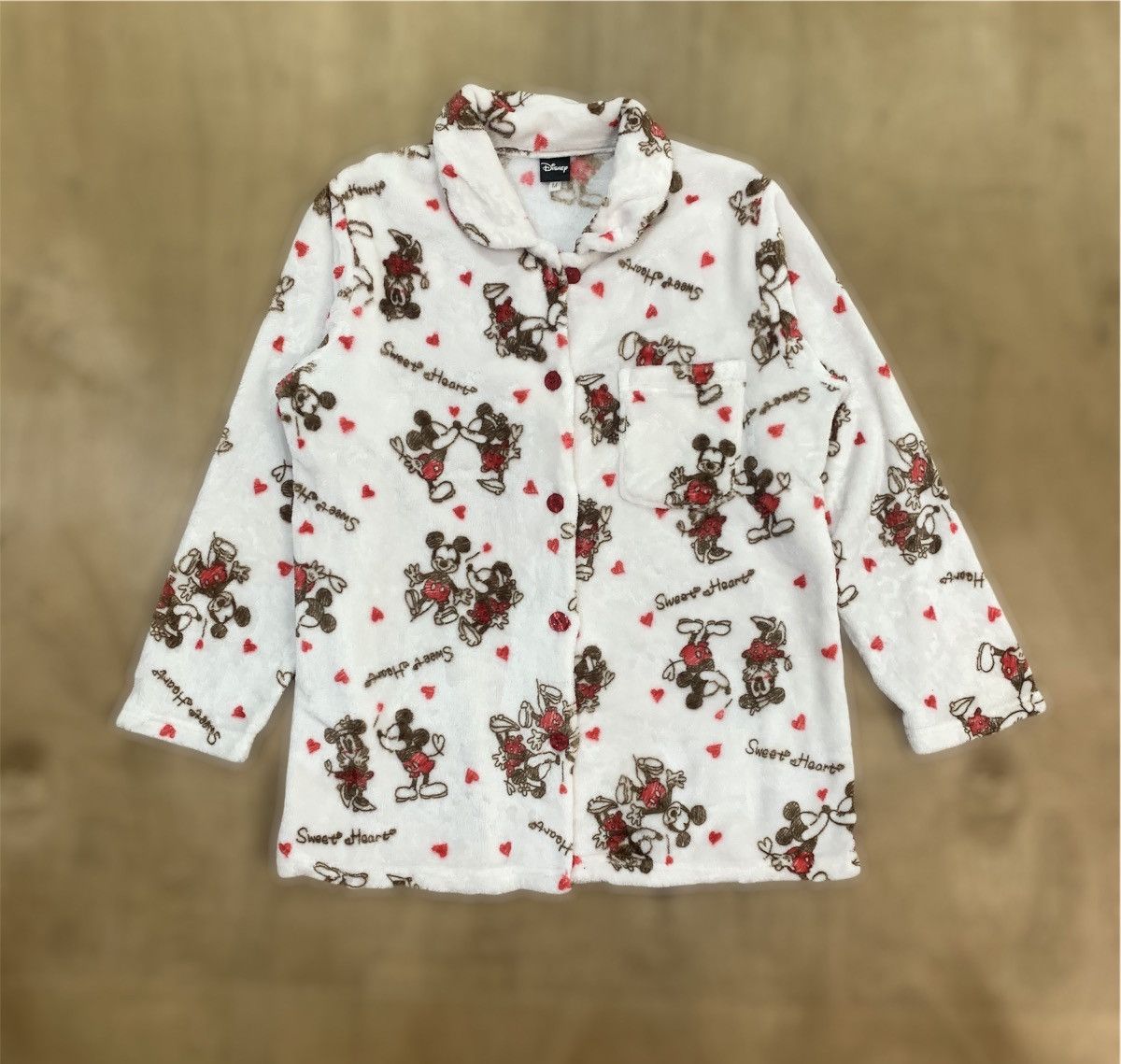 Disney × Mickey Mouse × Velvet DISNEY MICKEY Fullprinted Monogram Fleece Sleepwear Jacket Size M / US 6-8 / IT 42-44 - 1 Thumbnail