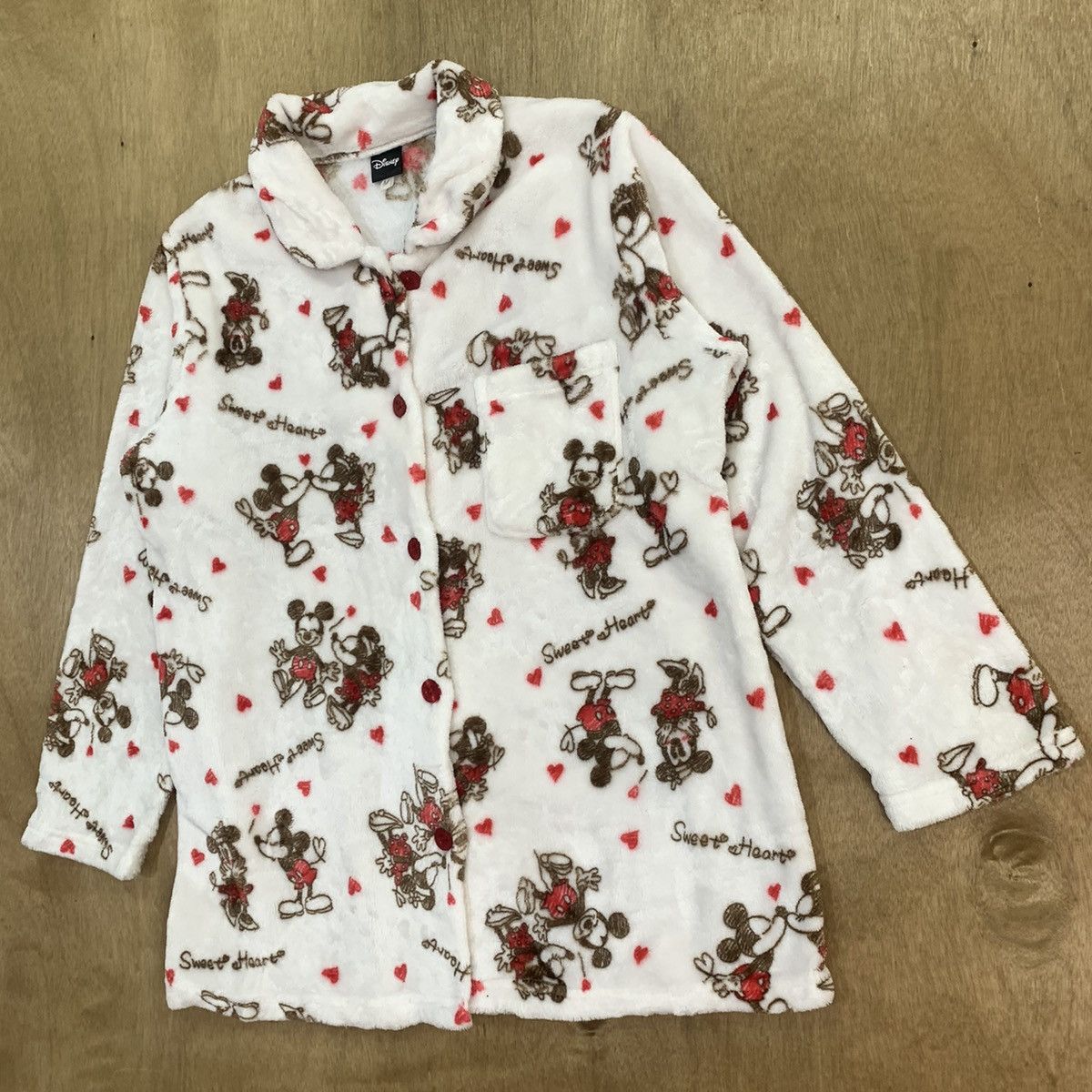 Disney × Mickey Mouse × Velvet DISNEY MICKEY Fullprinted Monogram Fleece Sleepwear Jacket Size M / US 6-8 / IT 42-44 - 7 Thumbnail
