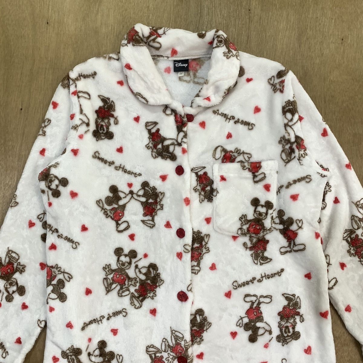 Disney × Mickey Mouse × Velvet DISNEY MICKEY Fullprinted Monogram Fleece Sleepwear Jacket Size M / US 6-8 / IT 42-44 - 4 Thumbnail