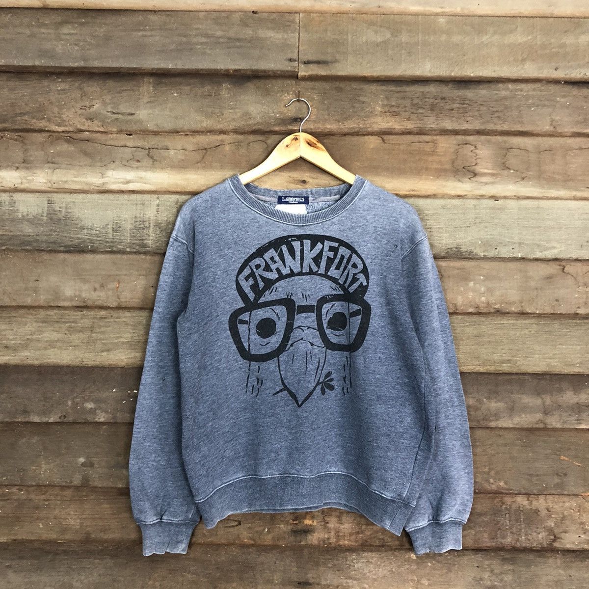 Japanese Brand × Vintage FrankFort cartoon faded Grey Sweatshirt #050B Size US M / EU 48-50 / 2 - 1 Thumbnail