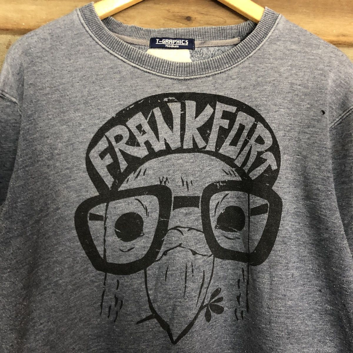 Japanese Brand × Vintage FrankFort cartoon faded Grey Sweatshirt #050B Size US M / EU 48-50 / 2 - 10 Thumbnail