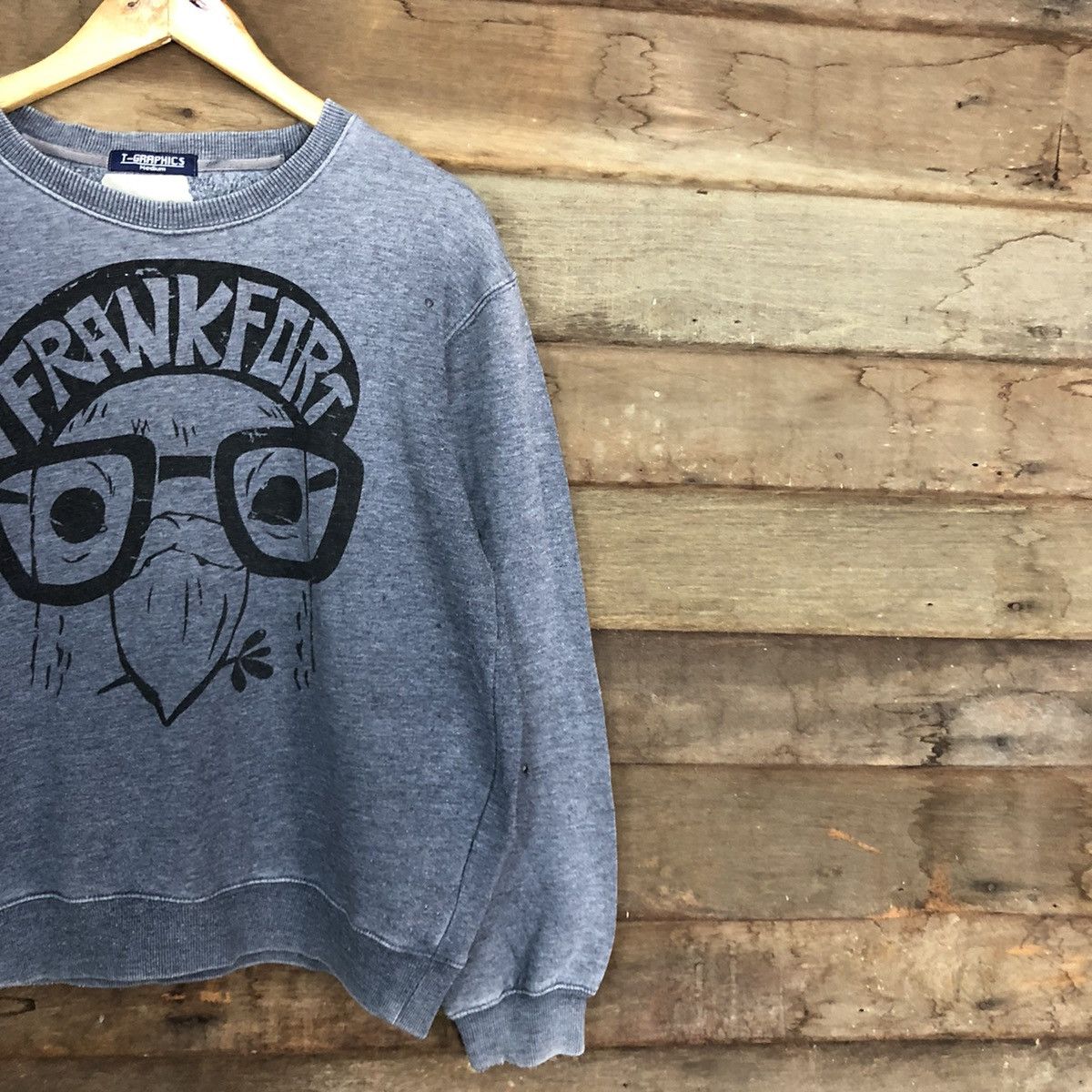 Japanese Brand × Vintage FrankFort cartoon faded Grey Sweatshirt #050B Size US M / EU 48-50 / 2 - 5 Thumbnail