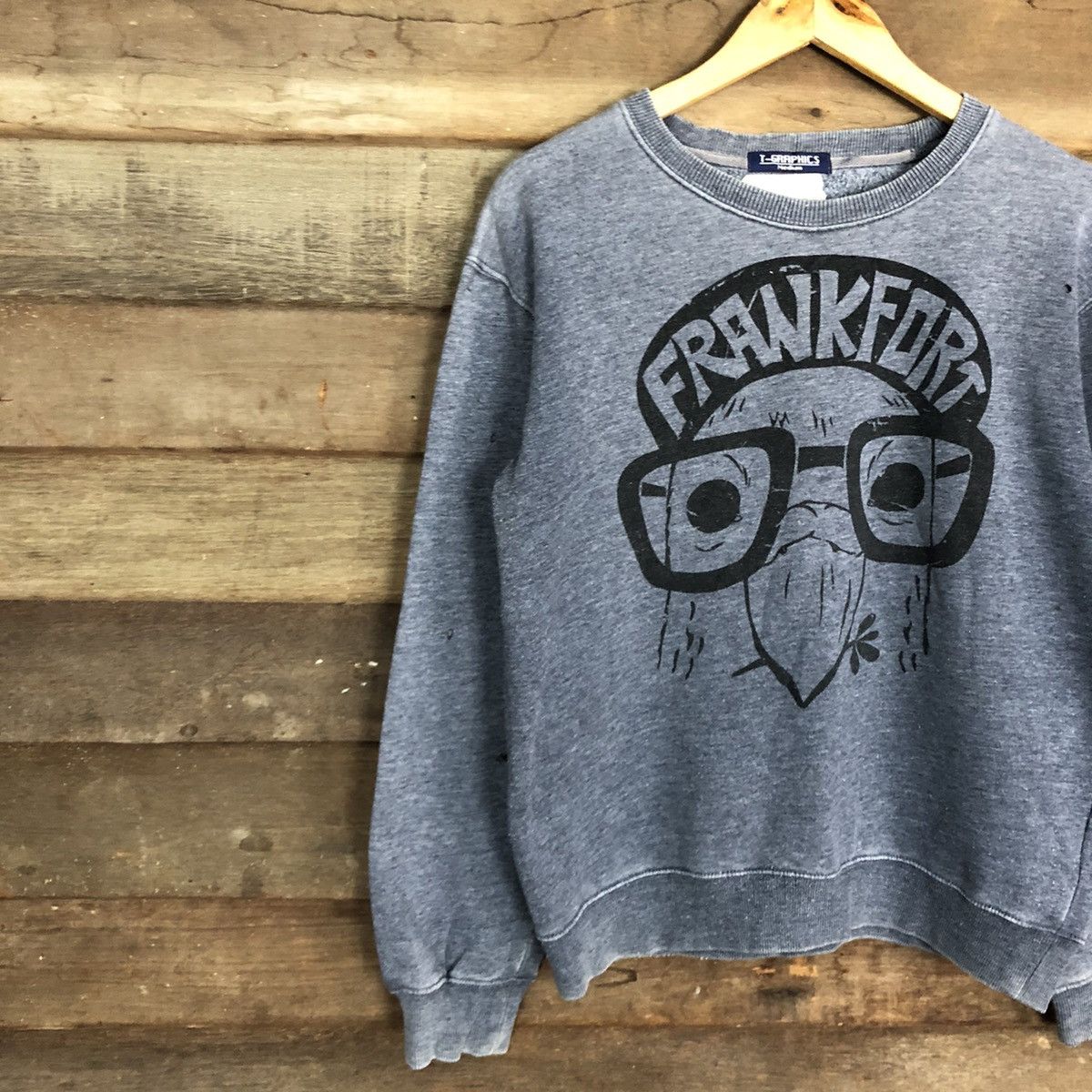 Japanese Brand × Vintage FrankFort cartoon faded Grey Sweatshirt #050B Size US M / EU 48-50 / 2 - 7 Thumbnail