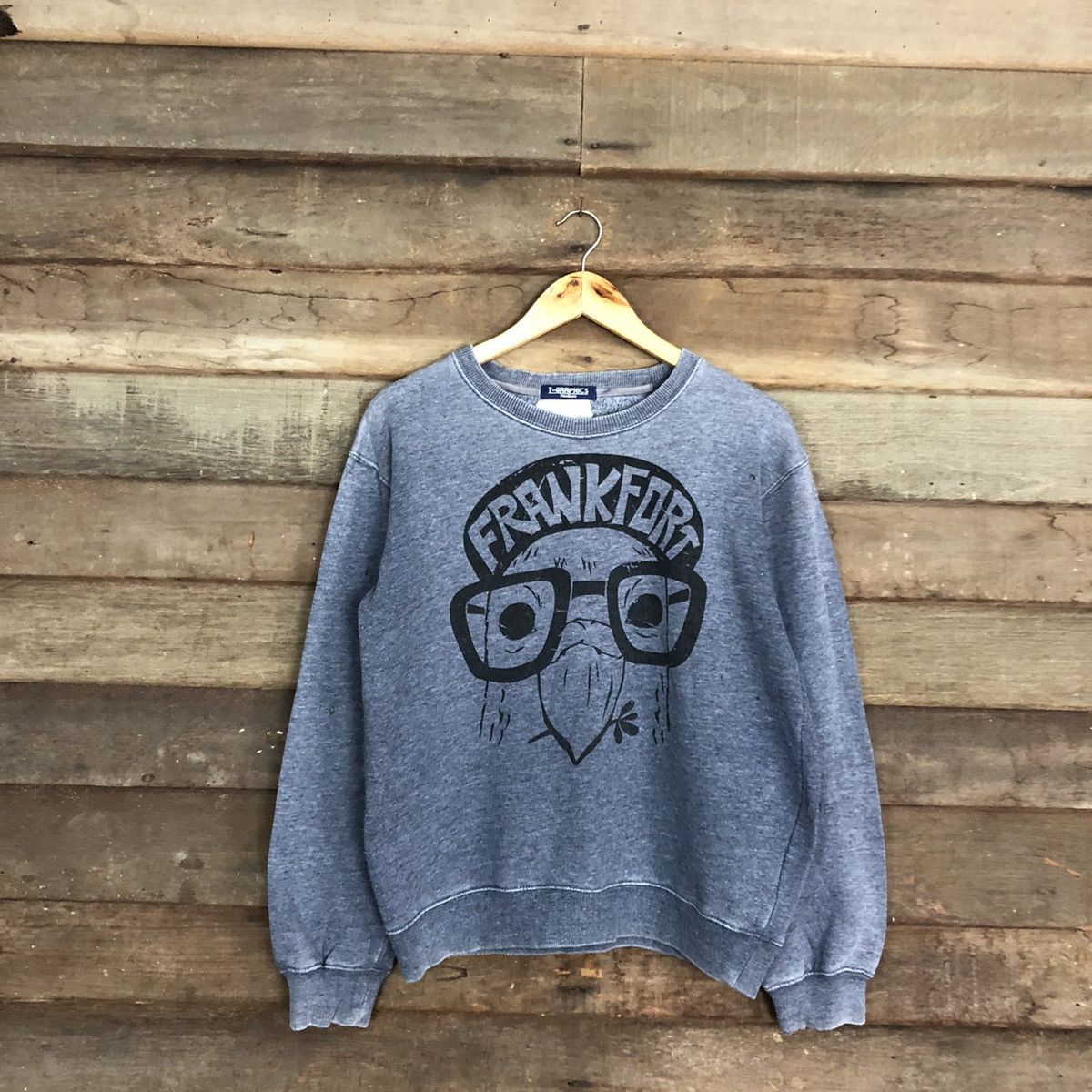 Japanese Brand × Vintage FrankFort cartoon faded Grey Sweatshirt #050B Size US M / EU 48-50 / 2 - 3 Thumbnail