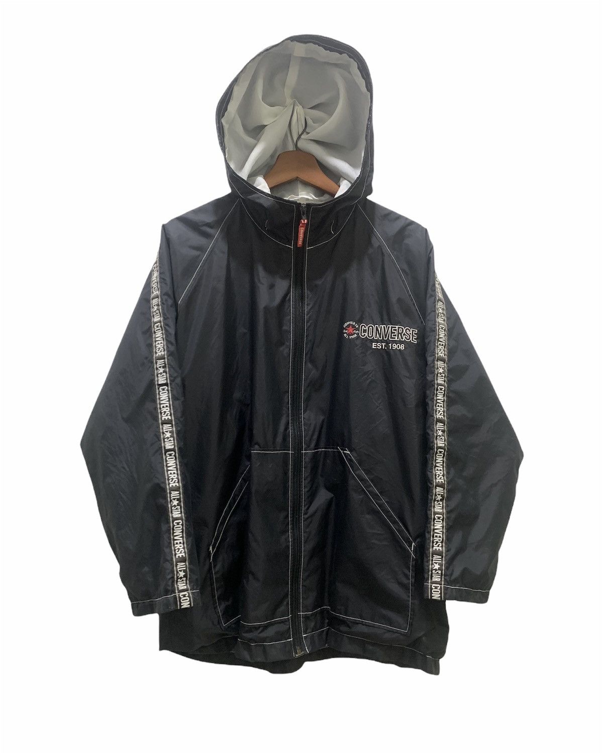 Converse × Goretex CONVERSE 90s Ski Side Tape Nylon Windbreaker Hoodie Jacket Size US XL / EU 56 / 4 - 1 Thumbnail