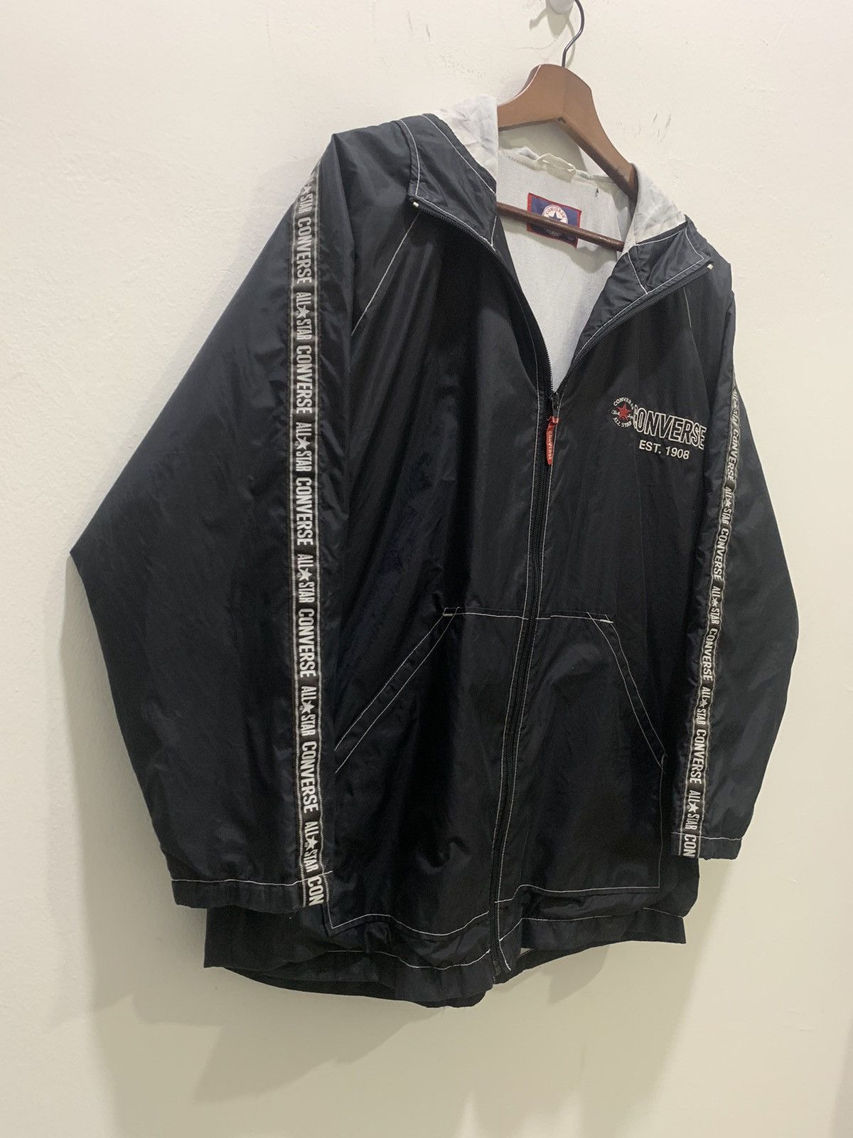 Converse × Goretex CONVERSE 90s Ski Side Tape Nylon Windbreaker Hoodie Jacket Size US XL / EU 56 / 4 - 8 Thumbnail