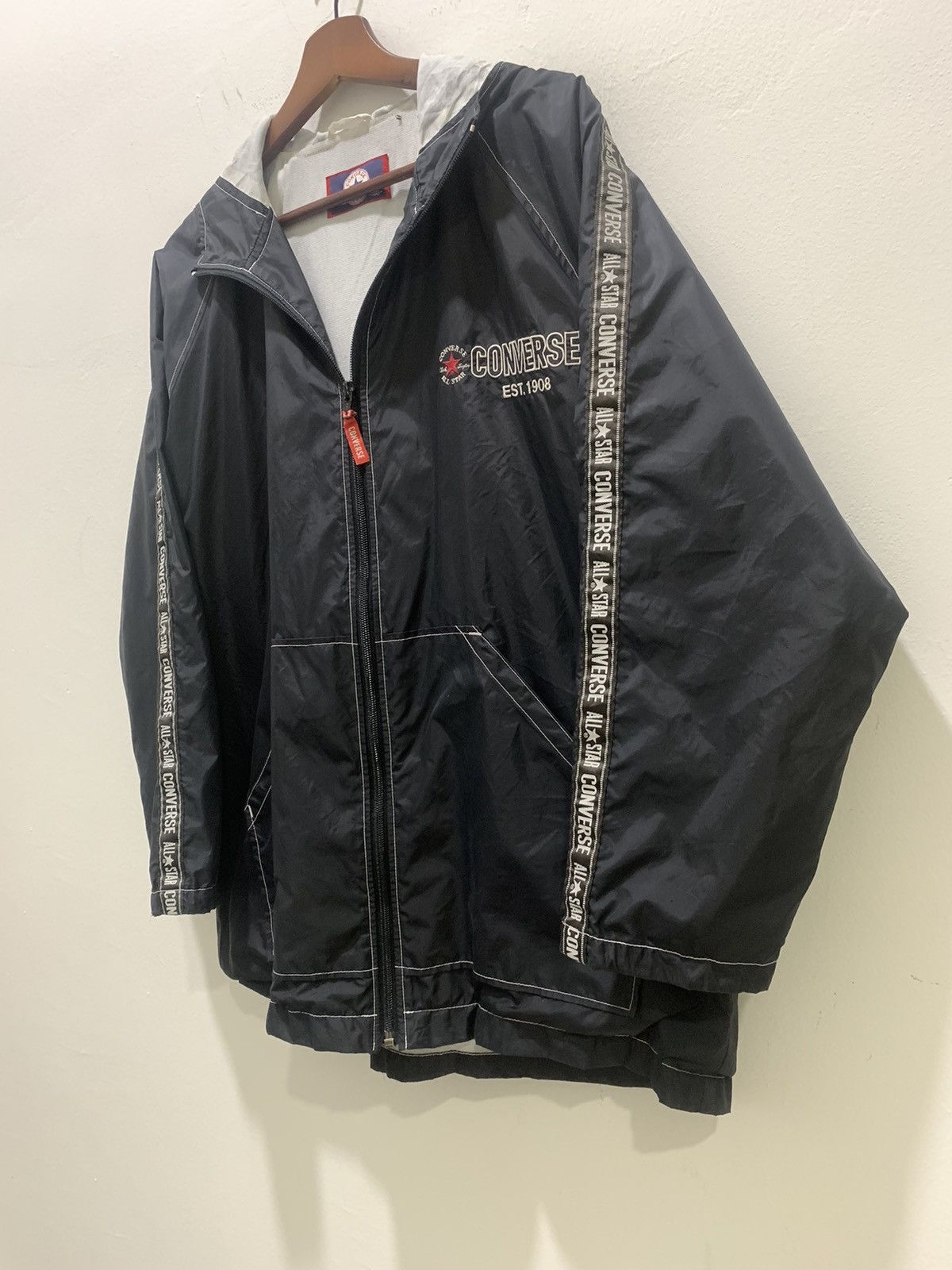 Converse × Goretex CONVERSE 90s Ski Side Tape Nylon Windbreaker Hoodie Jacket Size US XL / EU 56 / 4 - 9 Thumbnail