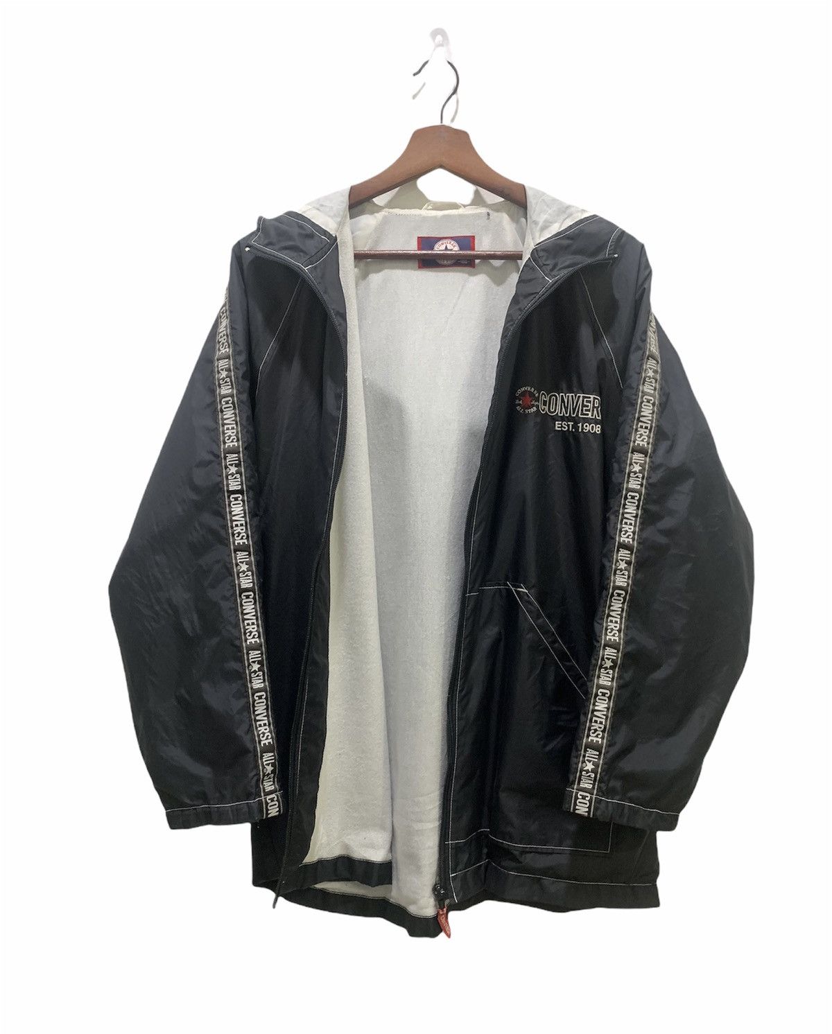 Converse × Goretex CONVERSE 90s Ski Side Tape Nylon Windbreaker Hoodie Jacket Size US XL / EU 56 / 4 - 5 Thumbnail