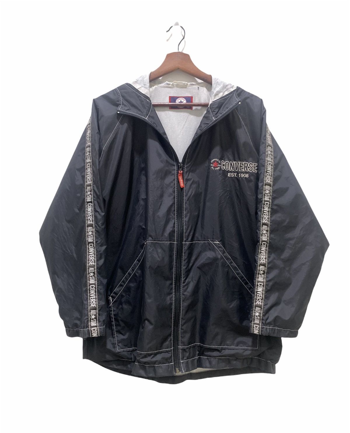 Converse × Goretex CONVERSE 90s Ski Side Tape Nylon Windbreaker Hoodie Jacket Size US XL / EU 56 / 4 - 3 Thumbnail