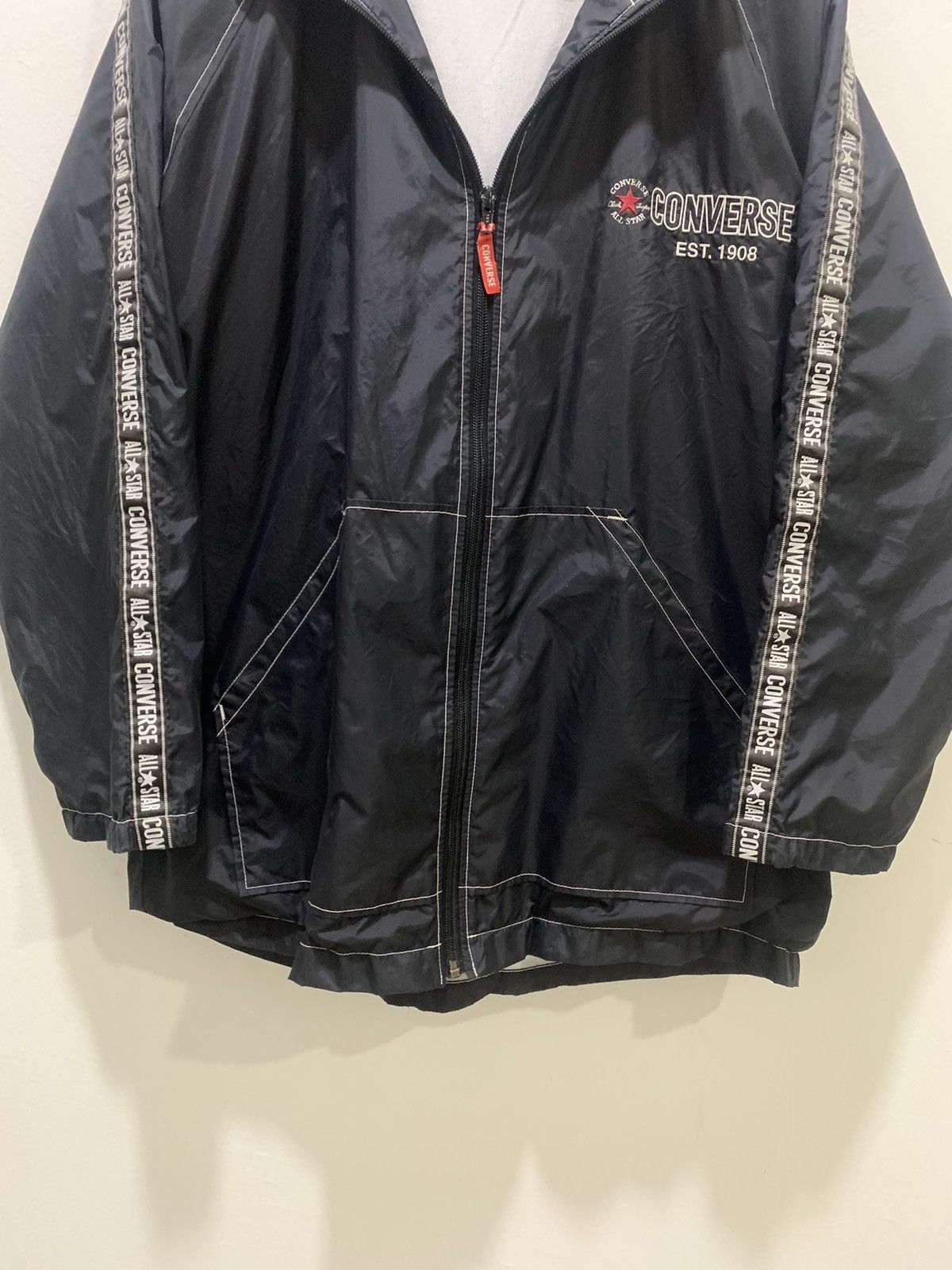 Converse × Goretex CONVERSE 90s Ski Side Tape Nylon Windbreaker Hoodie Jacket Size US XL / EU 56 / 4 - 7 Thumbnail
