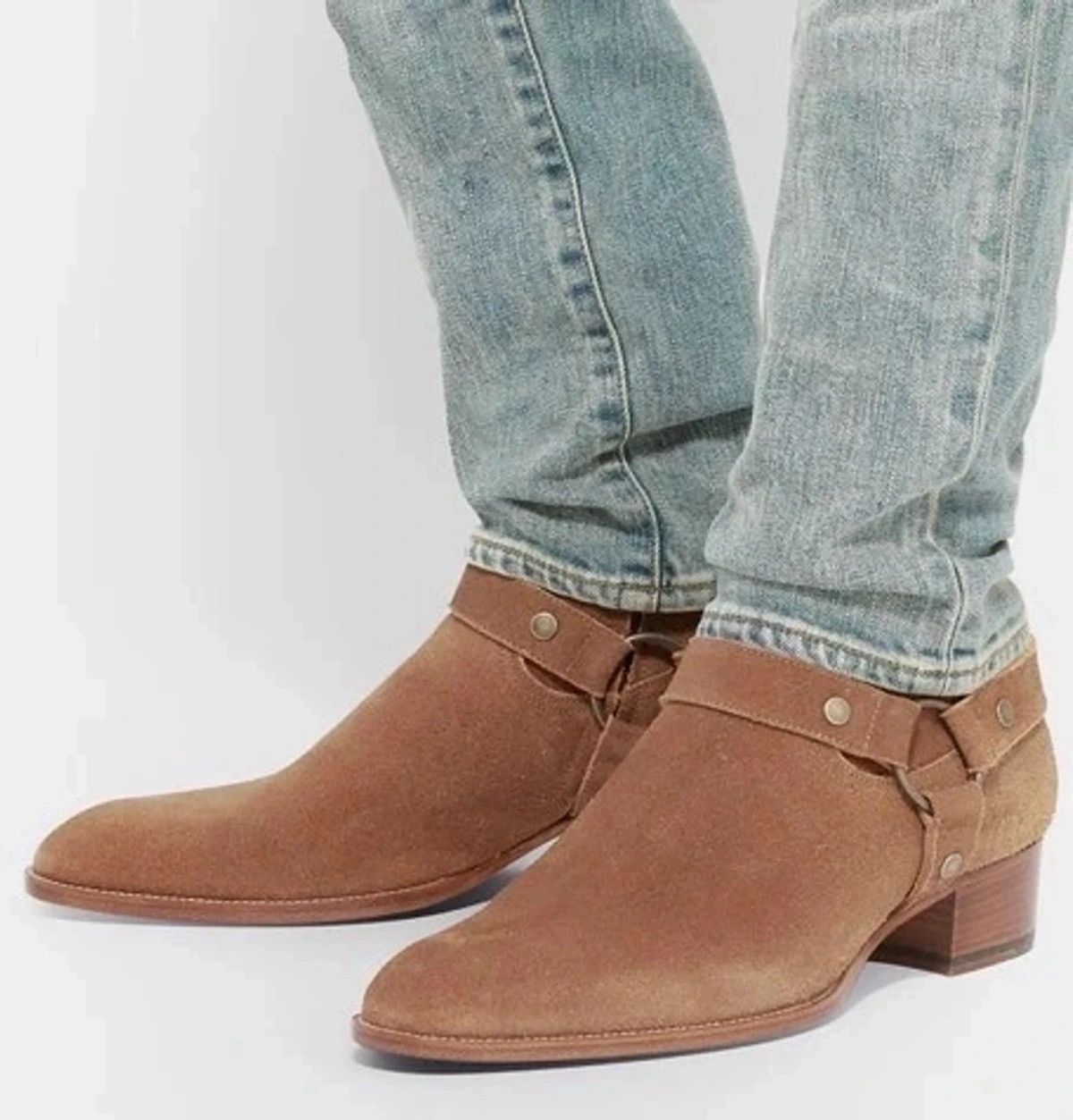 Hedi Slimane × Saint Laurent Paris 16SS Hedi Ver Nut Suede Wyatt Harness Boots Sz40 & 41 Size US 7 / EU 40 - 13 Thumbnail