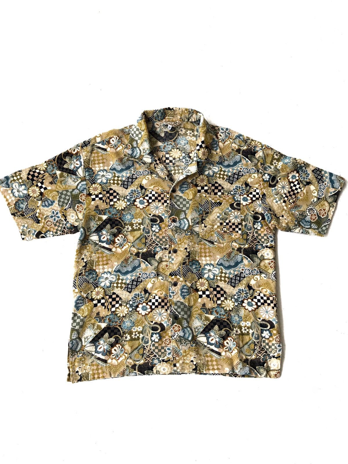 Japanese Brand Kurashikiya 🇯🇵 Script Camp Collar Hawaiian Shirt Size US M / EU 48-50 / 2 - 1 Thumbnail