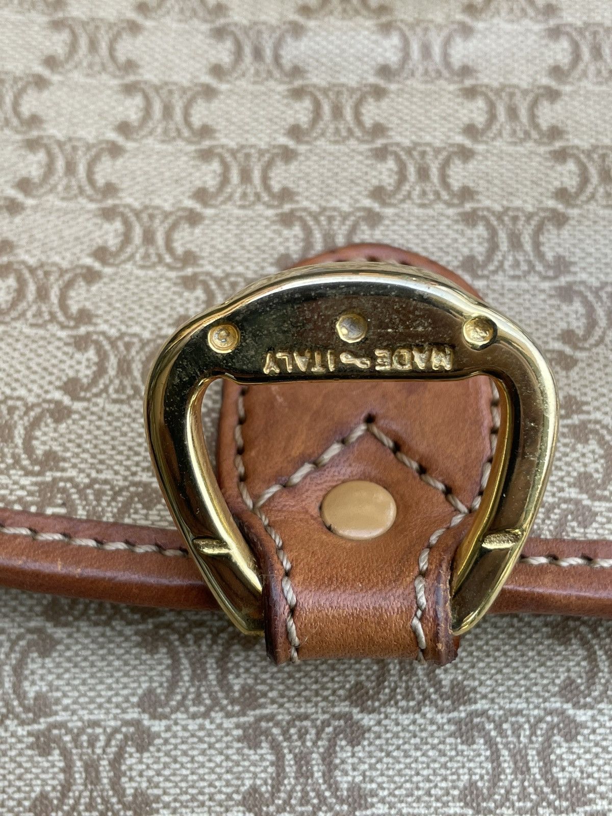 Celine × Designer × Vintage Celine Paris Vintage 90’s M09 Macadam Shoulder Bag Size ONE SIZE - 14 Thumbnail