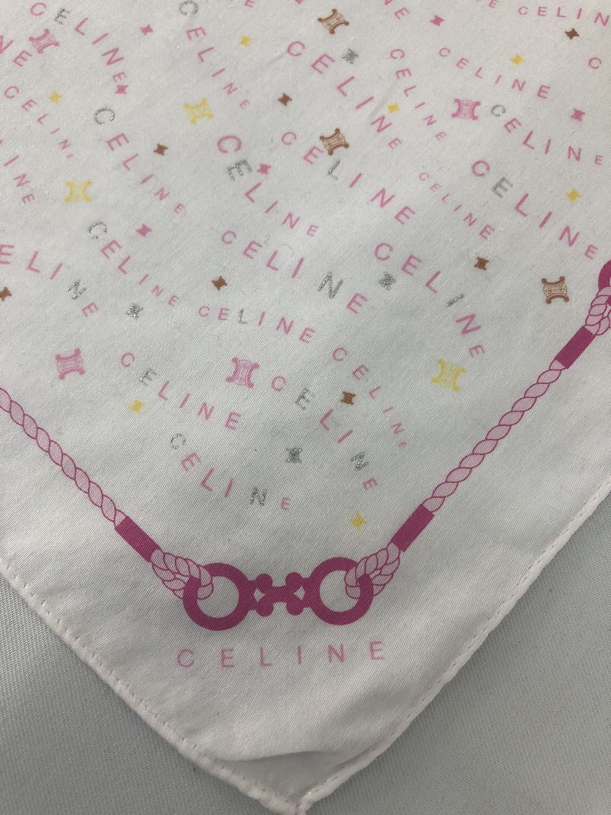 Celine × Vintage Celine Paris Handkerchief Pocket Square Monogram Design Size ONE SIZE - 2 Thumbnail