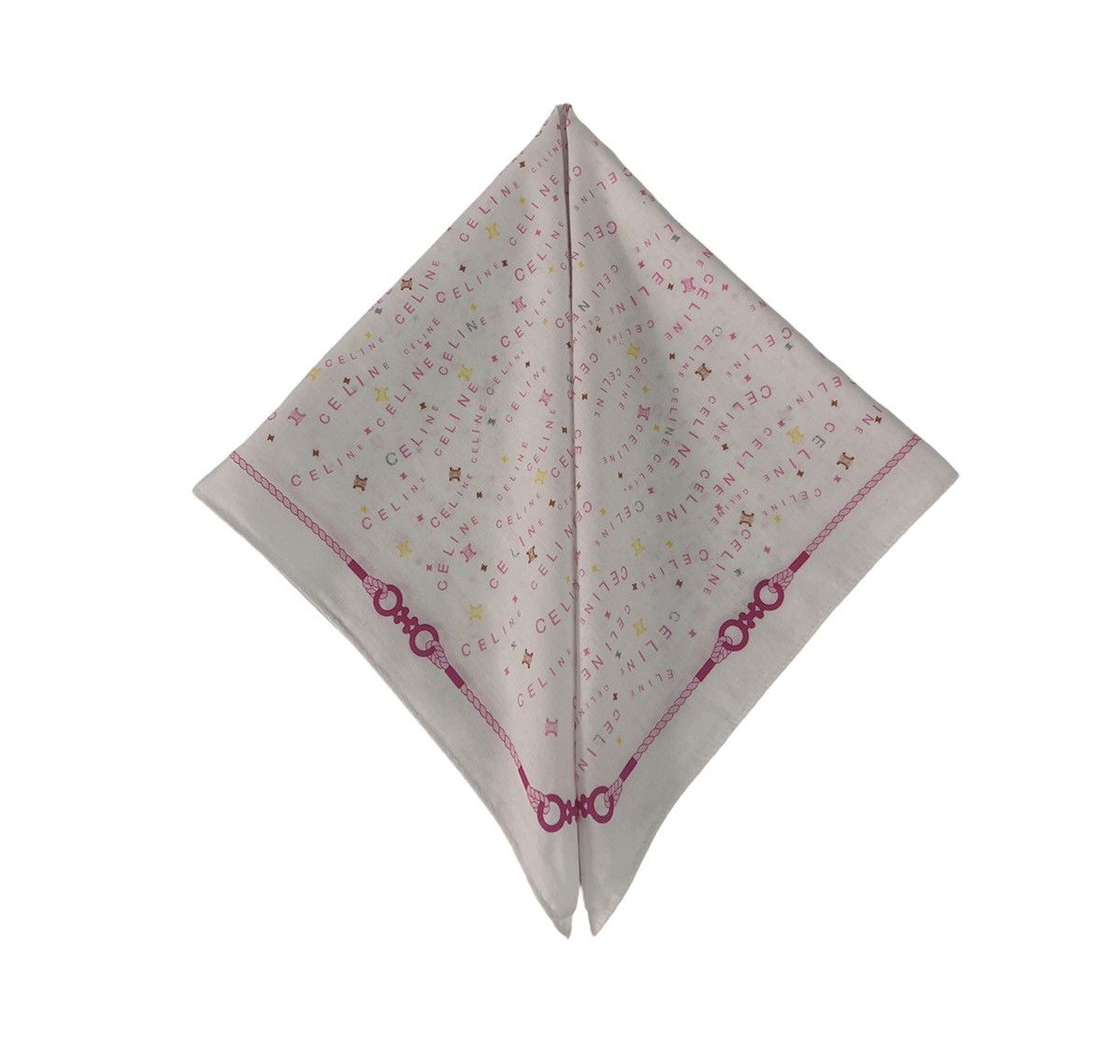 Celine × Vintage Celine Paris Handkerchief Pocket Square Monogram Design Size ONE SIZE - 3 Thumbnail