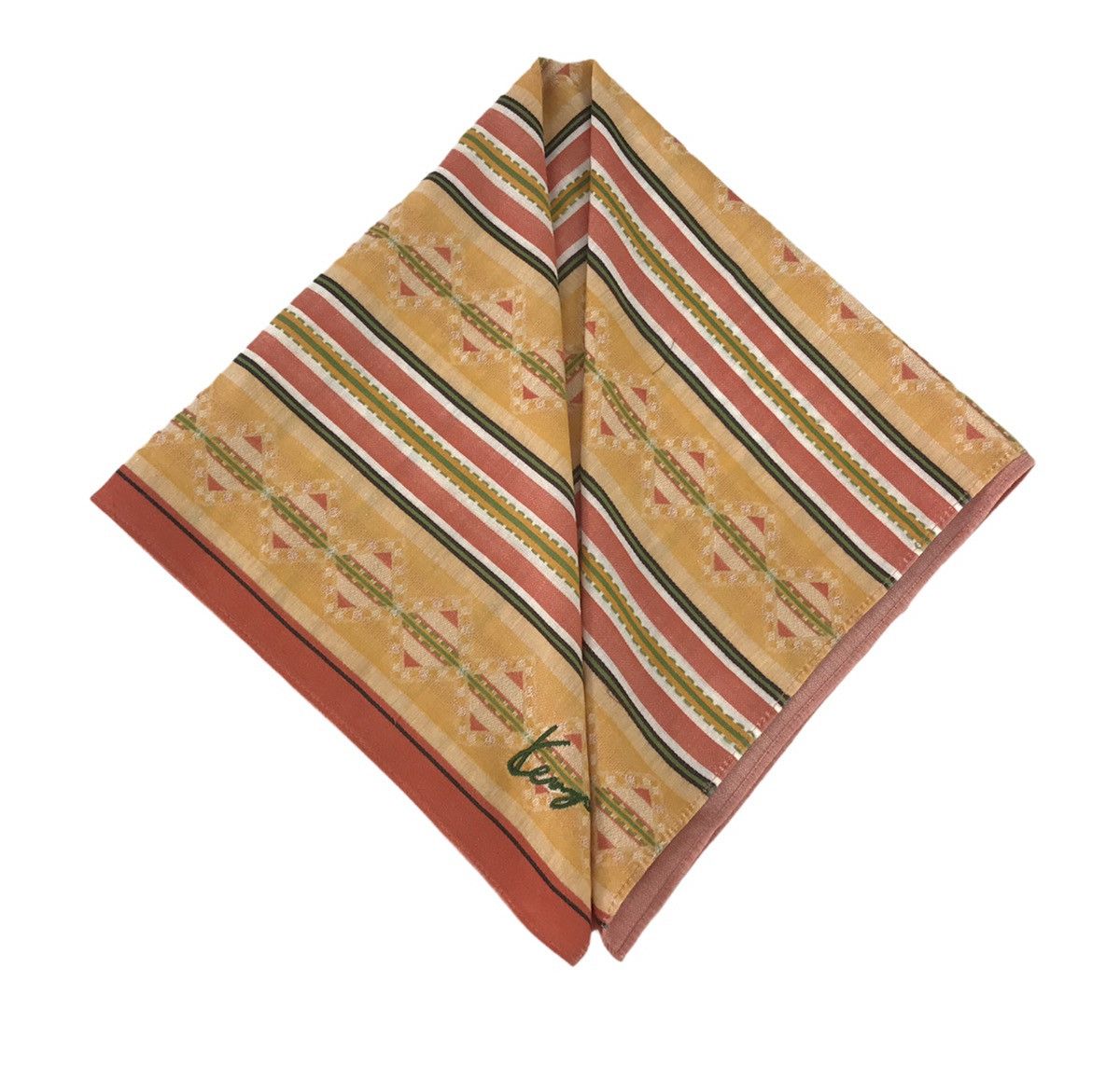 Designer × Kenzo Vintage Kenzo Handkerchief Pocket Square Abstract Striped Size ONE SIZE - 1 Thumbnail