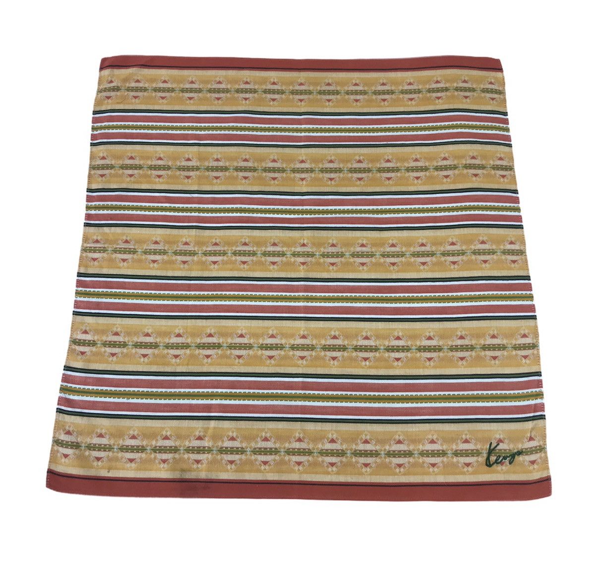 Designer × Kenzo Vintage Kenzo Handkerchief Pocket Square Abstract Striped Size ONE SIZE - 2 Thumbnail