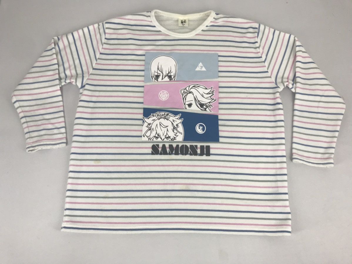 Vintage Samonji GMM Game Anima Sweatshirt Striped Design