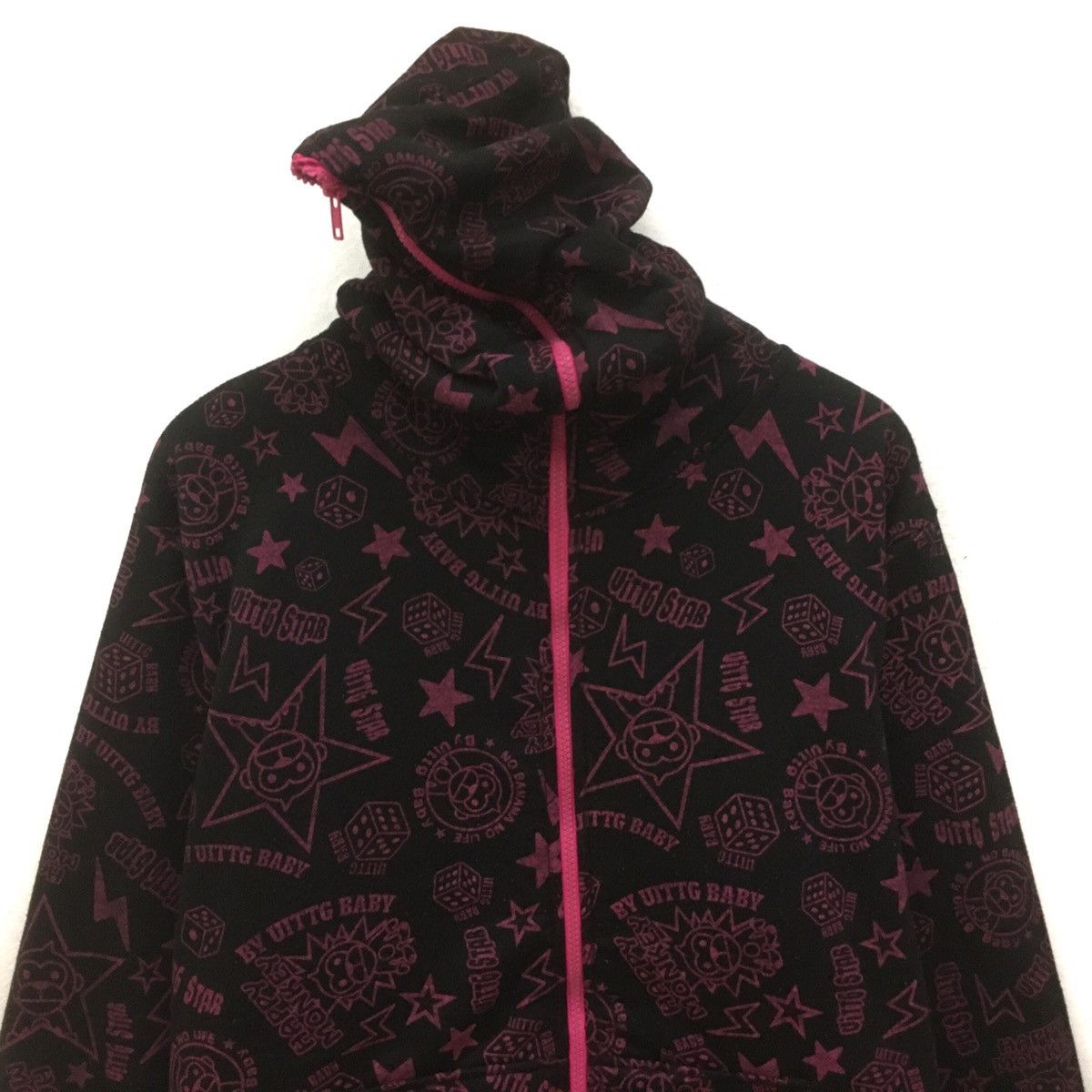 Japanese Brand Vintage UITTG BABY Hoodie Sweatshirt Full Print Biglogo Size US L / EU 52-54 / 3 - 2 Thumbnail