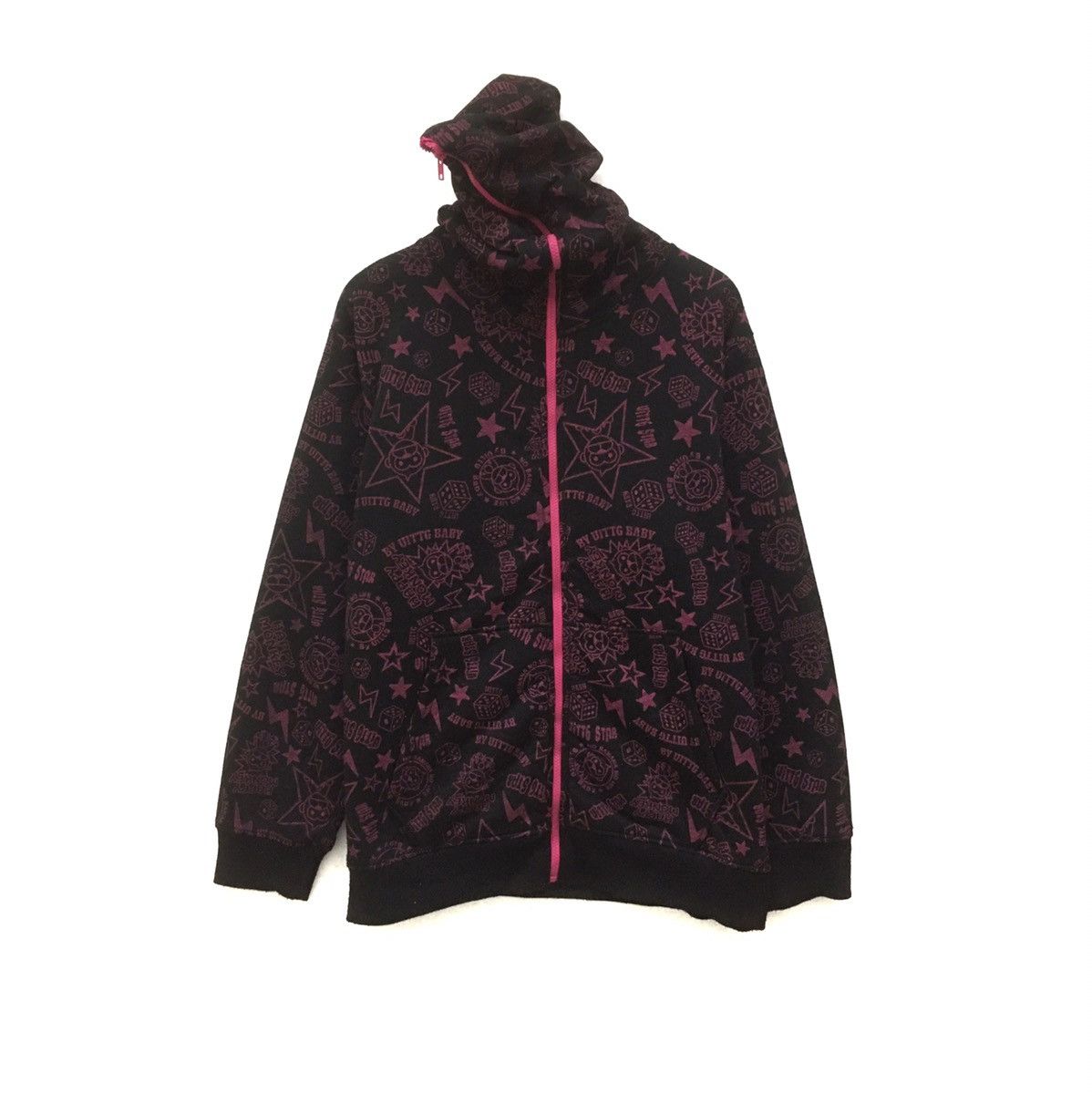 Japanese Brand Vintage UITTG BABY Hoodie Sweatshirt Full Print Biglogo Size US L / EU 52-54 / 3 - 1 Thumbnail