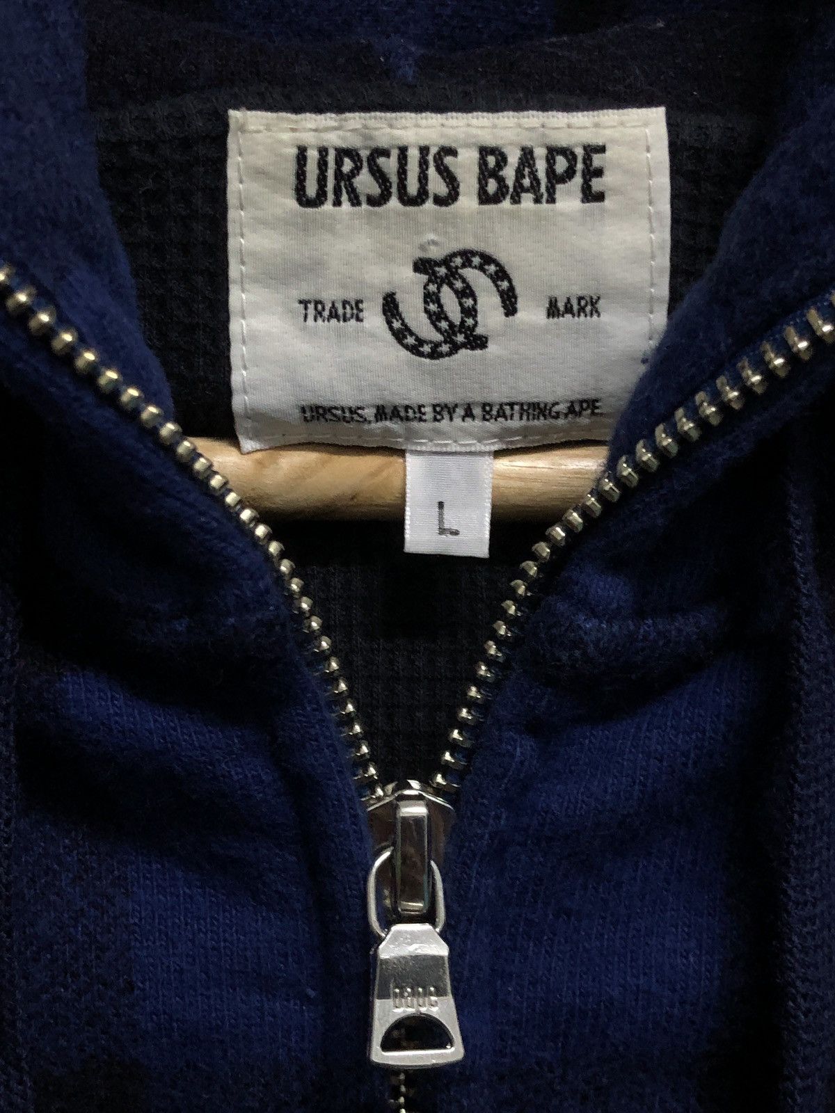 Bape URSUS BAPE Plaid Waffle Lined Fullzip Hoodie Size US L / EU 52-54 / 3 - 4 Thumbnail