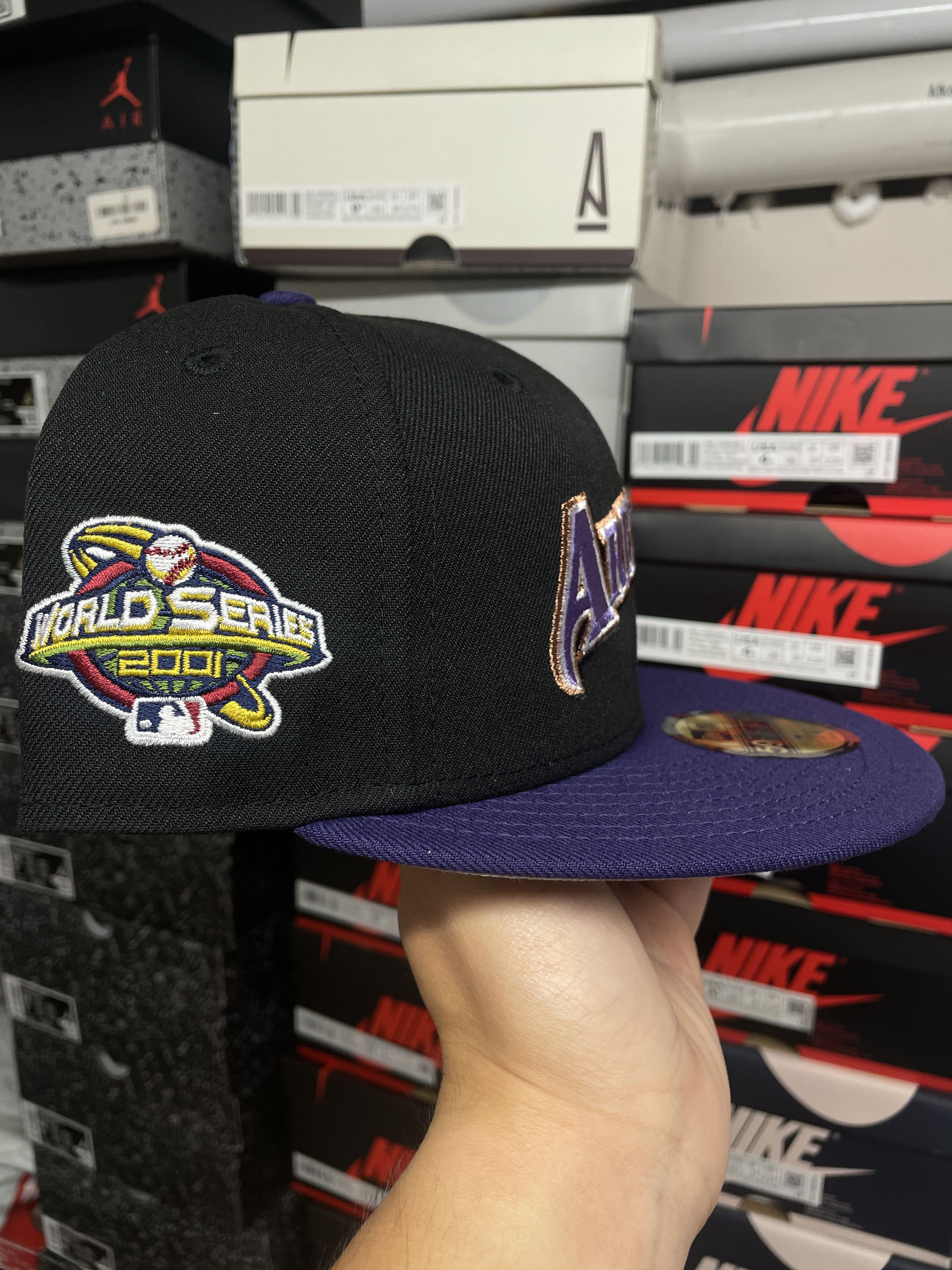 Hat Club × MLB × New Era 7 1/4 Hatclub Script Wordmark Arizona Diamondbacks Black WS Size ONE SIZE - 3 Thumbnail