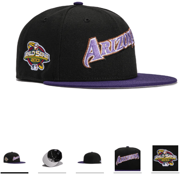 Hat Club × MLB × New Era 7 1/4 Hatclub Script Wordmark Arizona Diamondbacks Black WS Size ONE SIZE - 8 Thumbnail