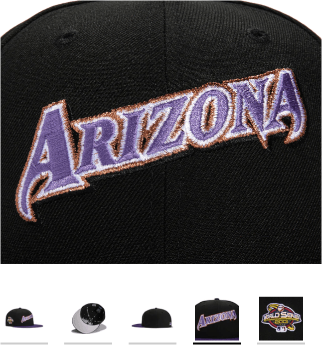Hat Club × MLB × New Era 7 1/4 Hatclub Script Wordmark Arizona Diamondbacks Black WS Size ONE SIZE - 9 Thumbnail