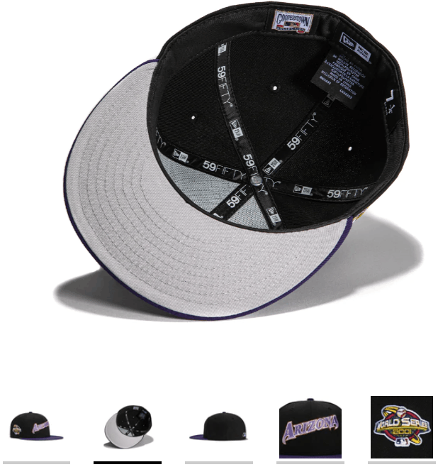 Hat Club × MLB × New Era 7 1/4 Hatclub Script Wordmark Arizona Diamondbacks Black WS Size ONE SIZE - 11 Thumbnail