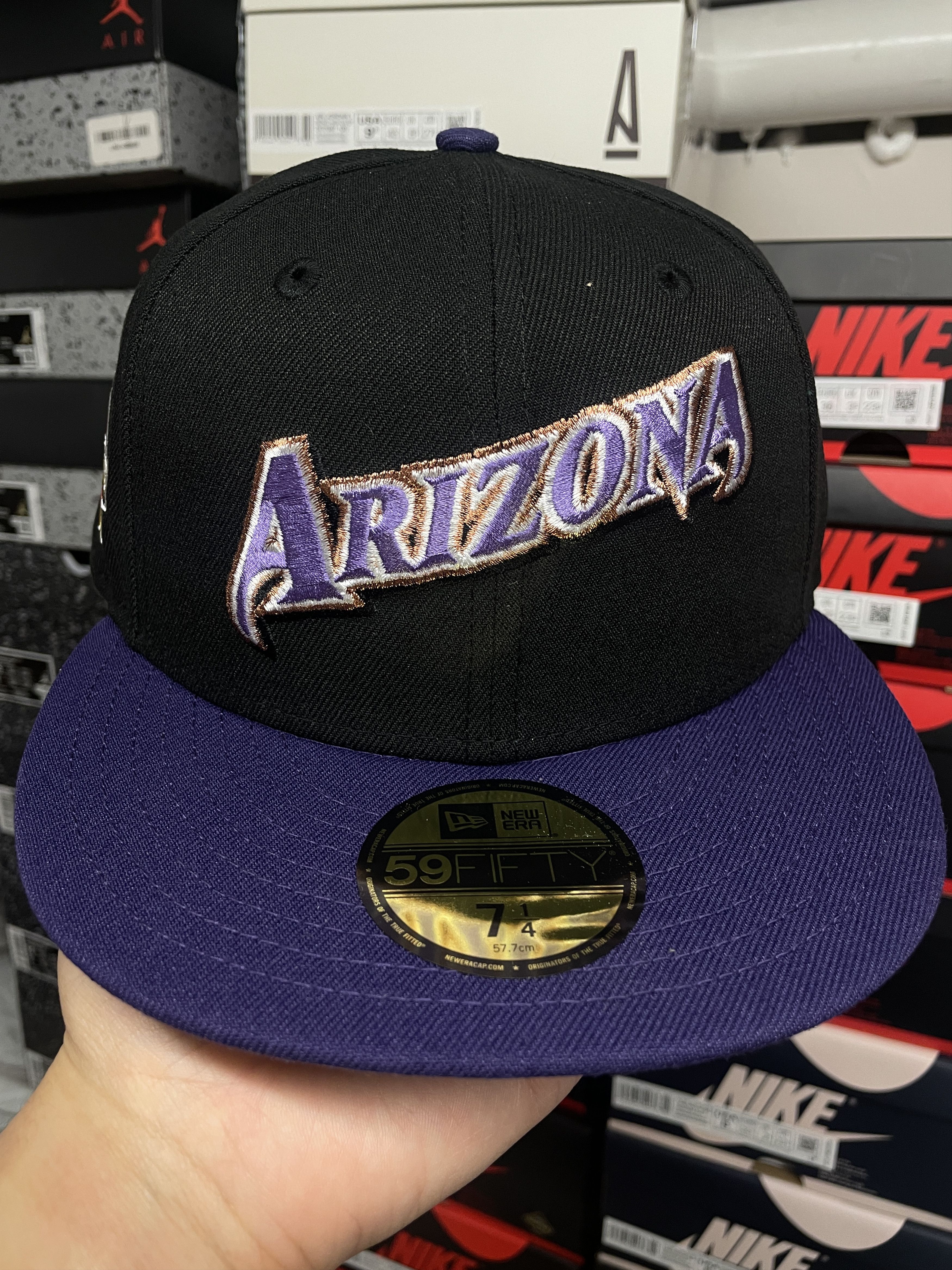 Hat Club × MLB × New Era 7 1/4 Hatclub Script Wordmark Arizona Diamondbacks Black WS Size ONE SIZE - 2 Thumbnail