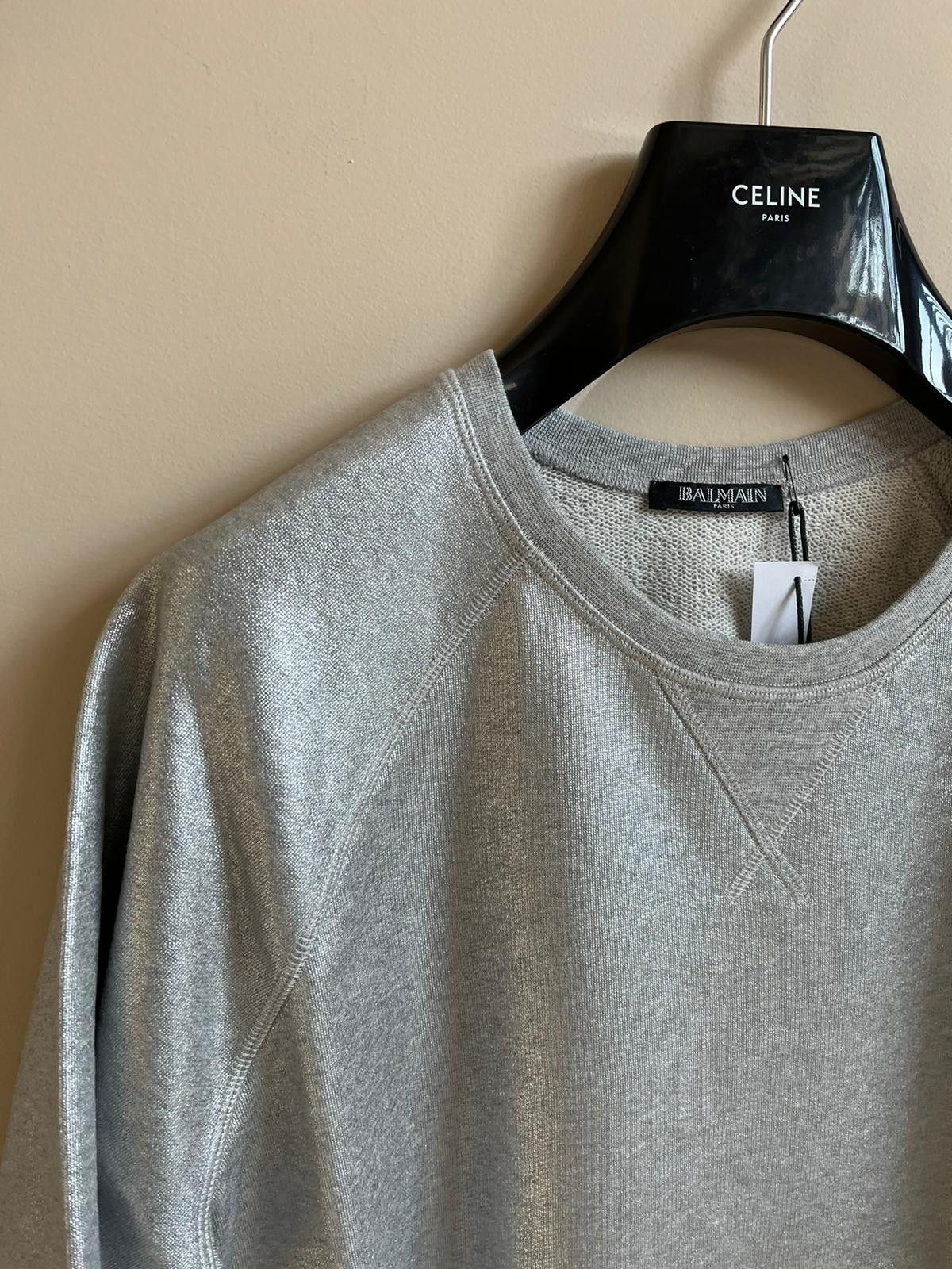 Balmain Metallic Raglan Tee in Silver Color Size US S / EU 44-46 / 1 - 3 Thumbnail
