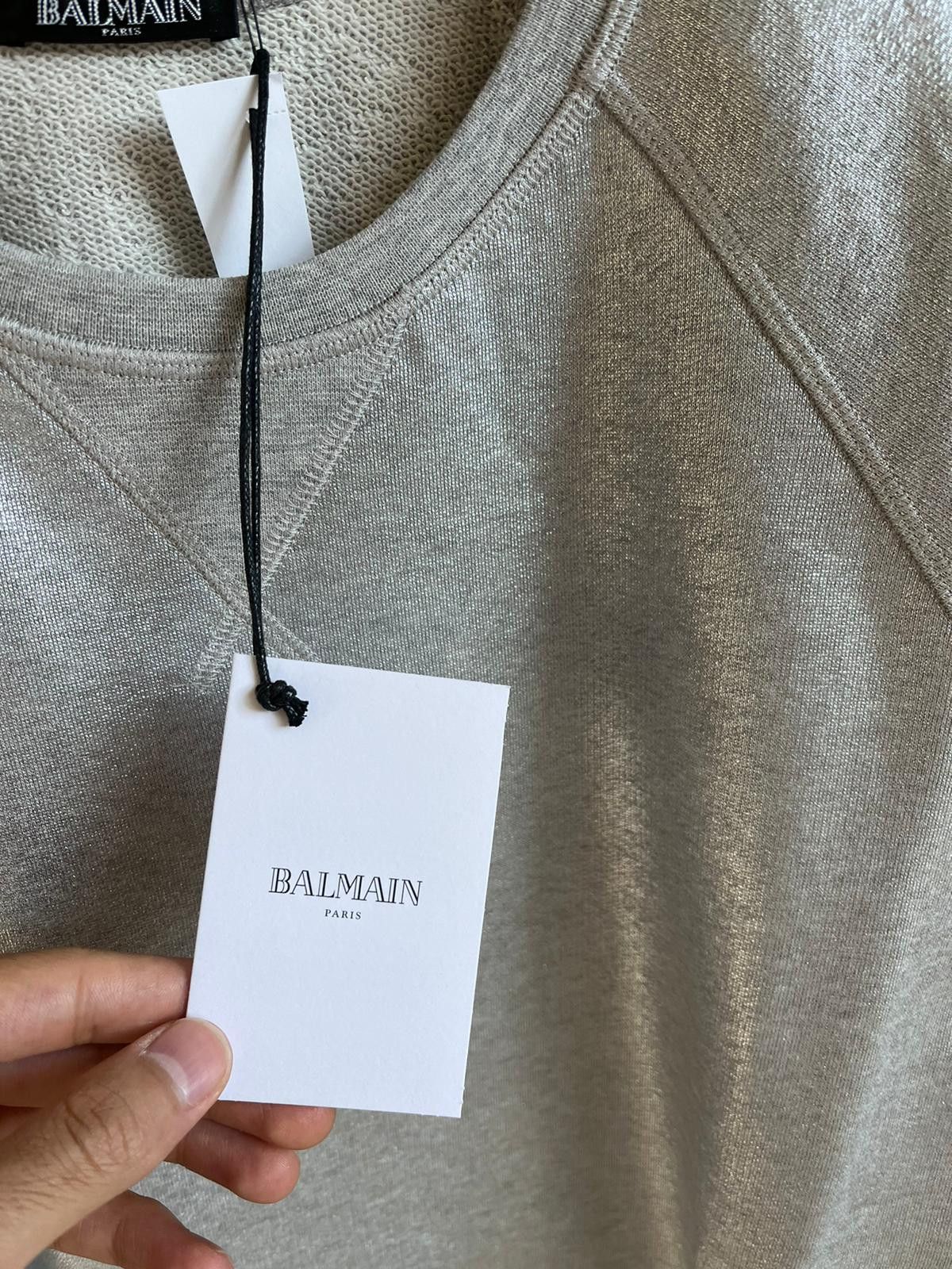 Balmain Metallic Raglan Tee in Silver Color Size US S / EU 44-46 / 1 - 8 Thumbnail