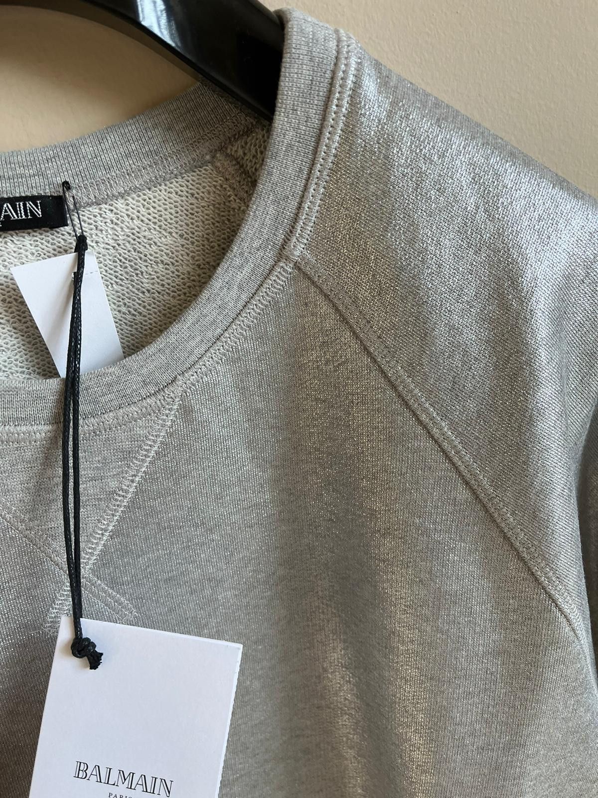 Balmain Metallic Raglan Tee in Silver Color Size US S / EU 44-46 / 1 - 7 Thumbnail